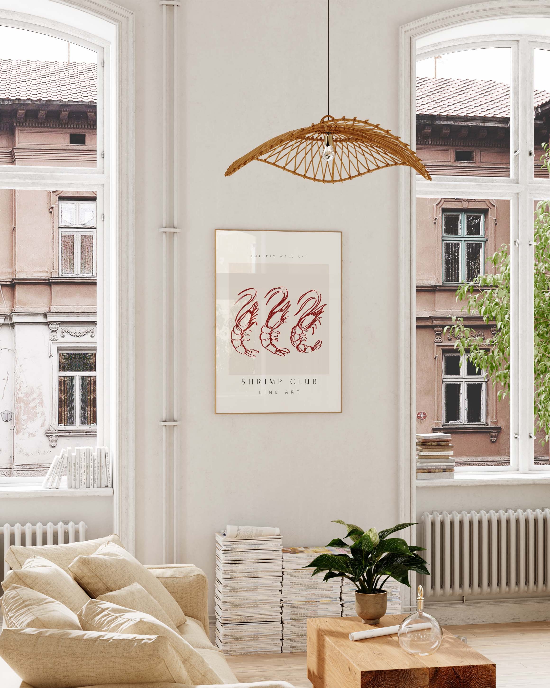 Shrimp Club Poster – Print Material Wandbild, moderne Kunst & Fine Art Print von Spawnd, handgefertigt & Made in Germany