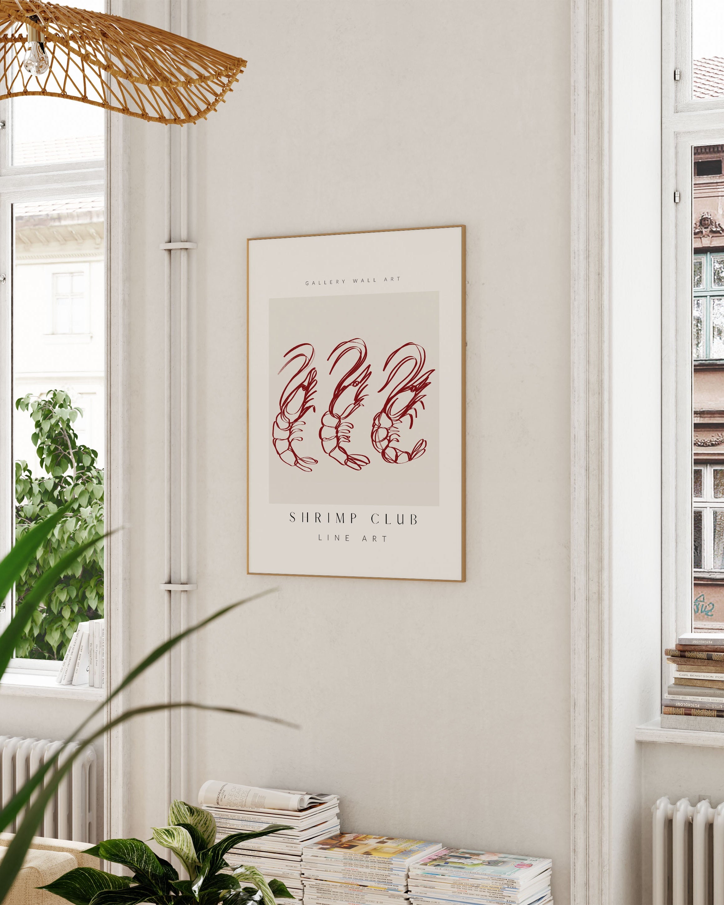 Shrimp Club Poster – Print Material Wandbild, moderne Kunst & Fine Art Print von Spawnd, handgefertigt & Made in Germany
