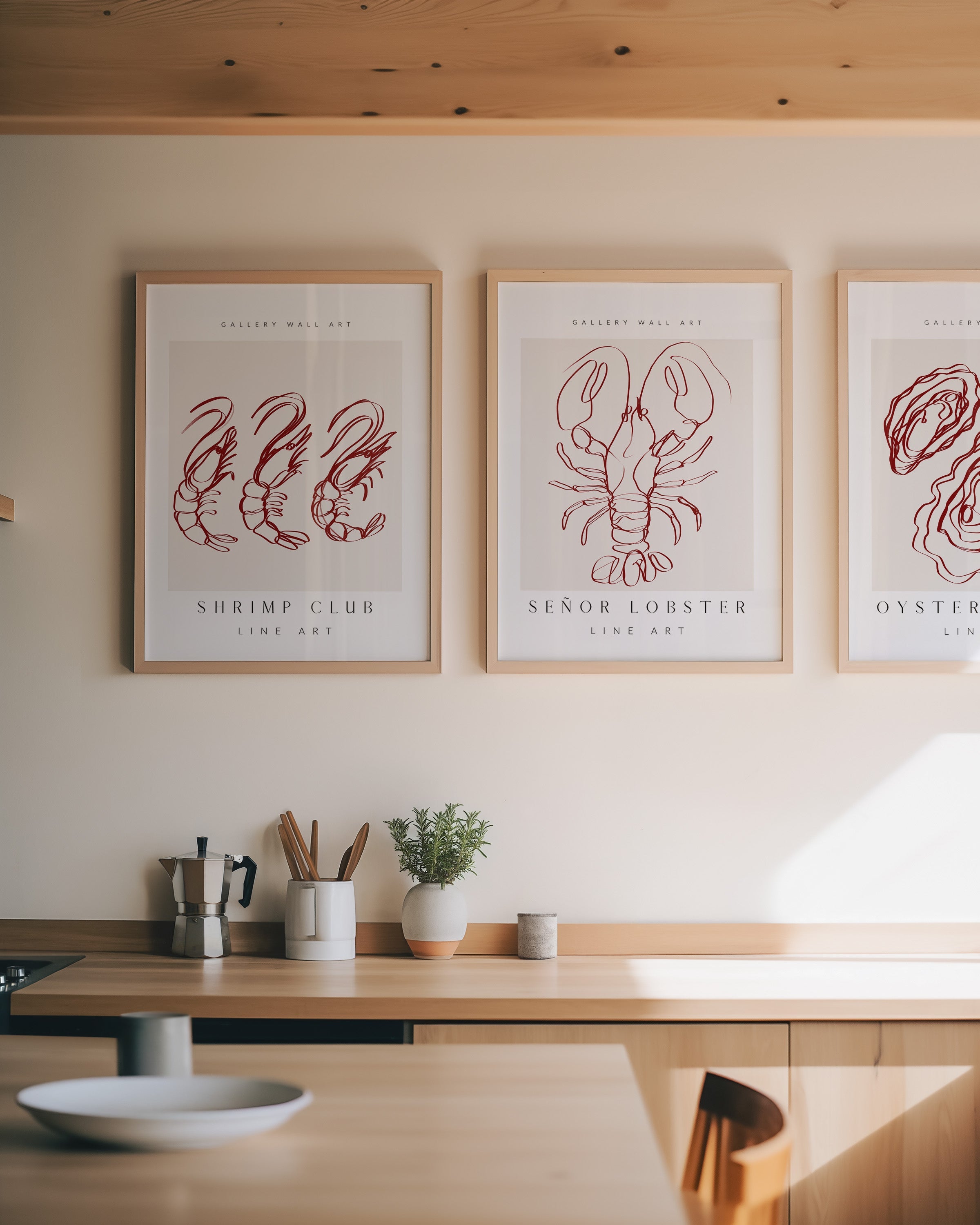 Shrimp Club Poster – Print Material Wandbild, moderne Kunst & Fine Art Print von Spawnd, handgefertigt & Made in Germany