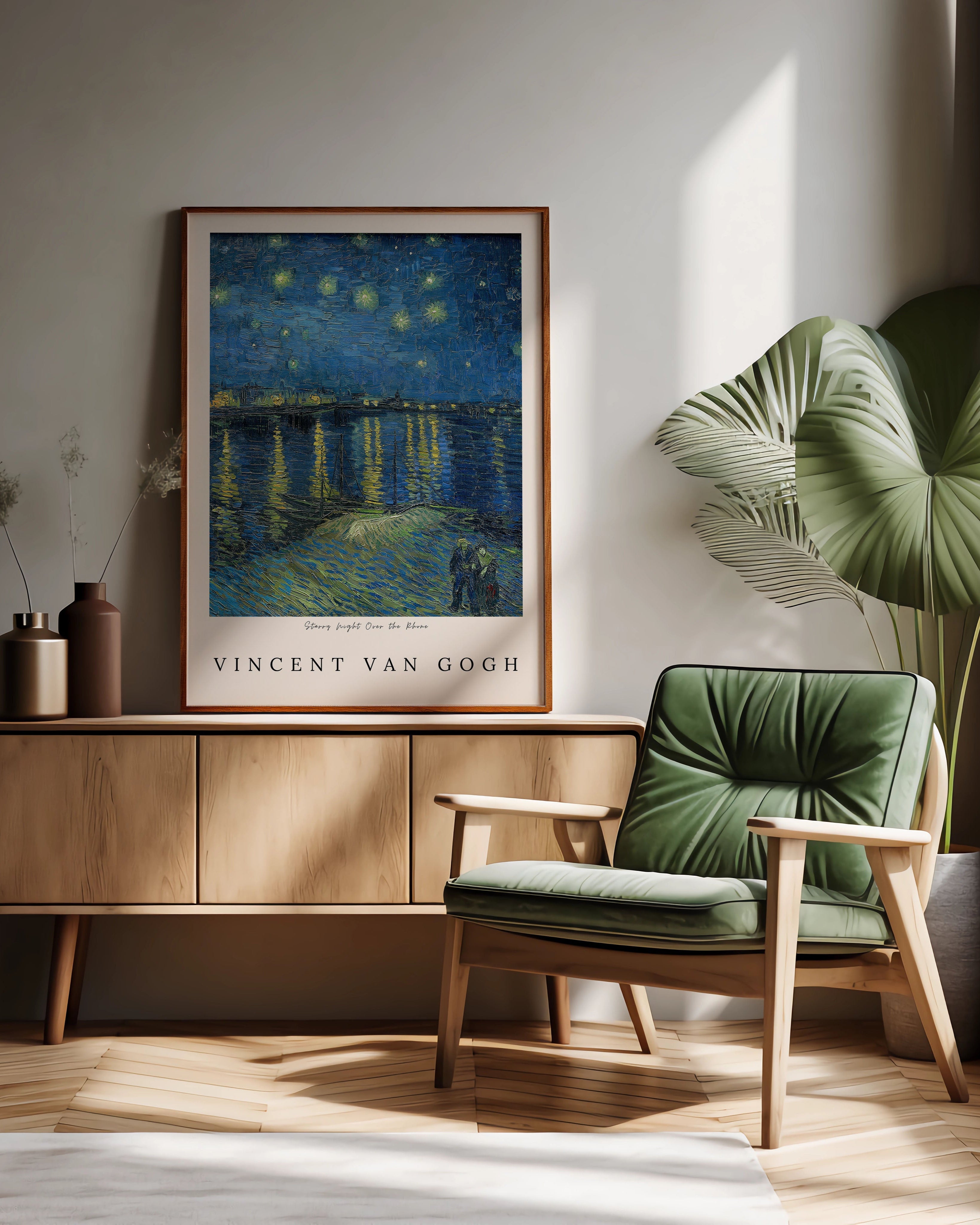 Starry Night Over the Rhone Poster – FineArt Wandbild, moderne Kunst & Fine Art Print von Spawnd, handgefertigt & Made in Germany
