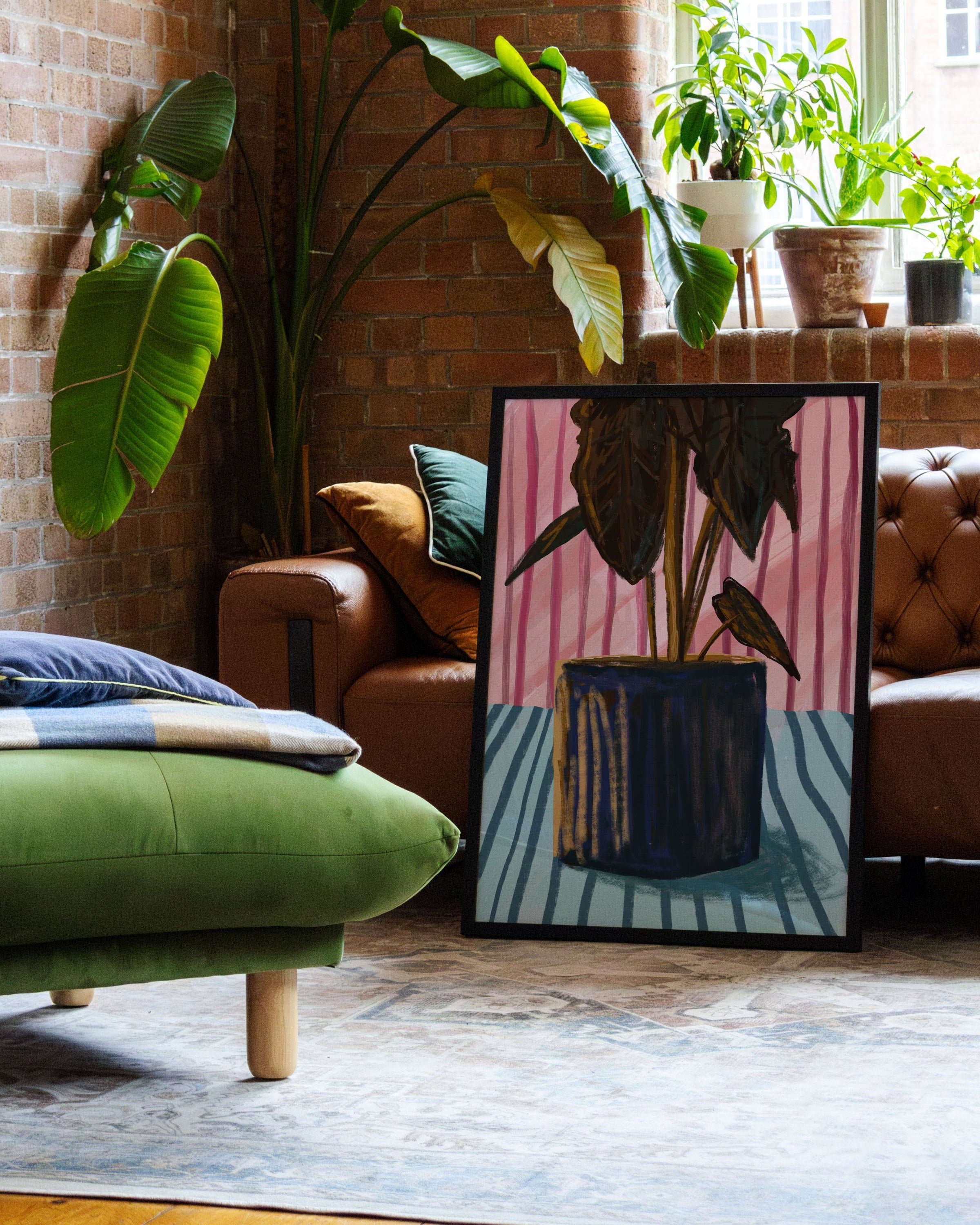 Striped Botany Poster – Print Material Wandbild, moderne Kunst & Fine Art Print von Spawnd, handgefertigt & Made in Germany