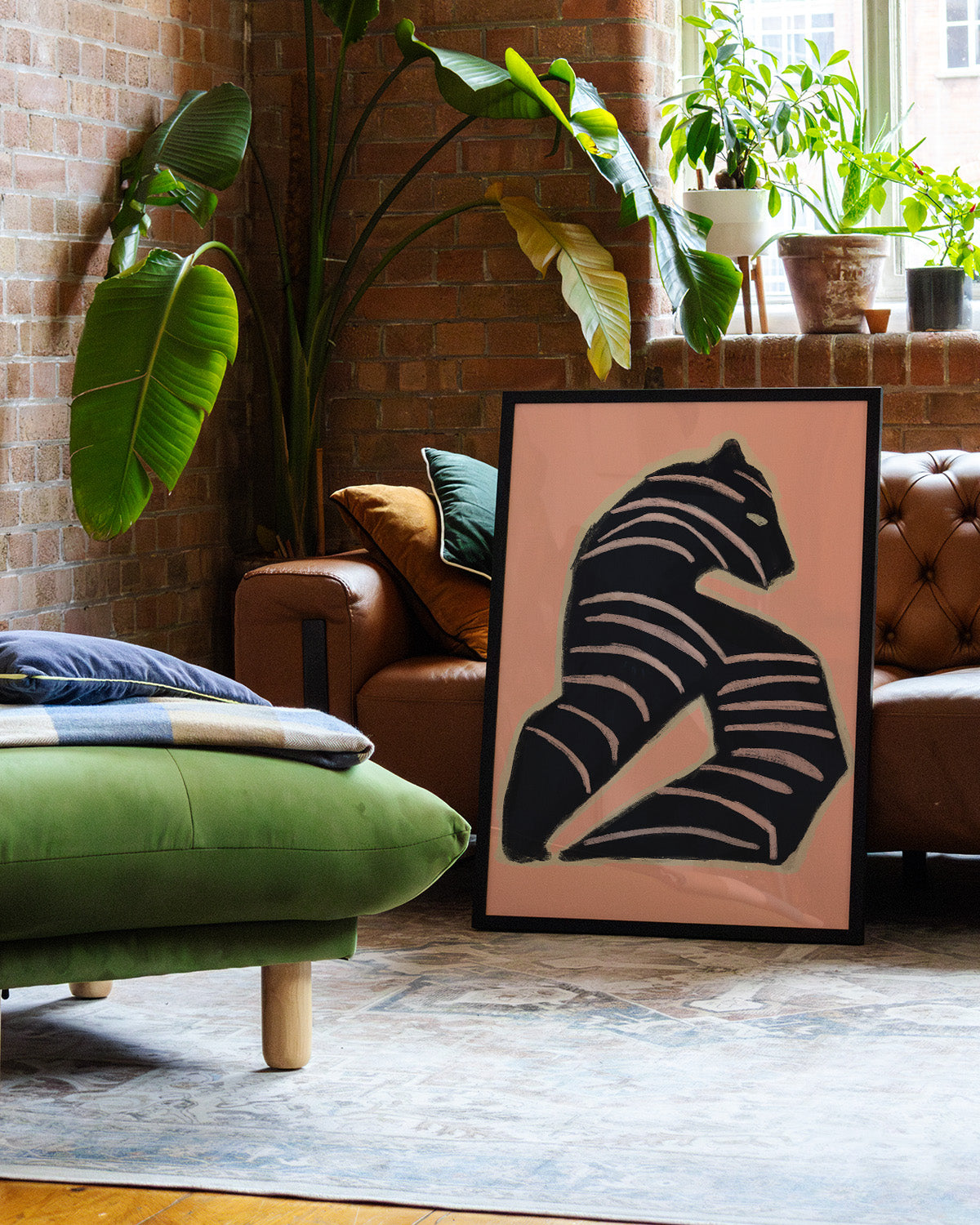 Striped Guardian Poster – Print Material Wandbild, moderne Kunst & Fine Art Print von Spawnd, handgefertigt & Made in Germany