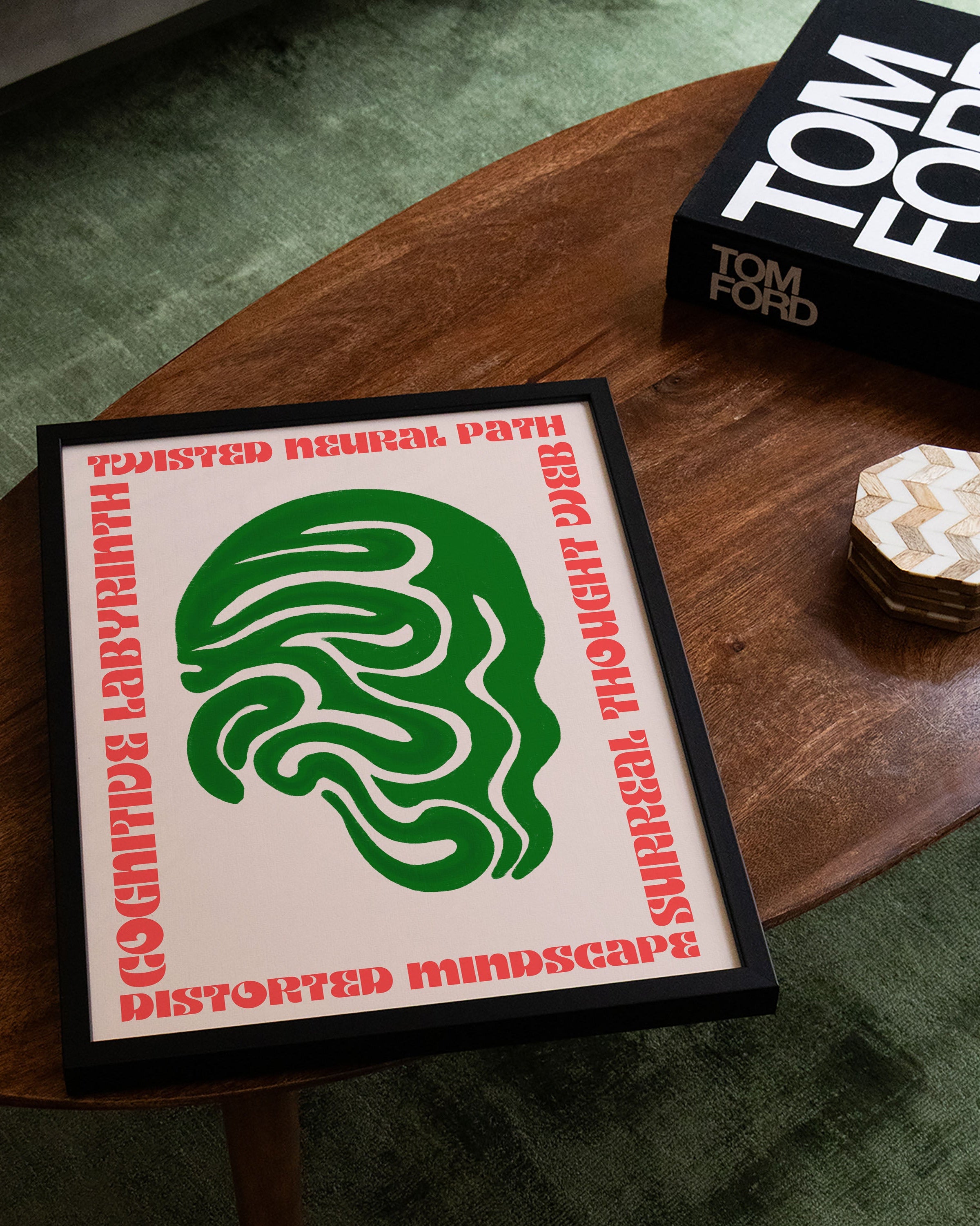 Twisted Neural Path Poster – Print Material Wandbild, moderne Kunst & Fine Art Print von Spawnd, handgefertigt & Made in Germany