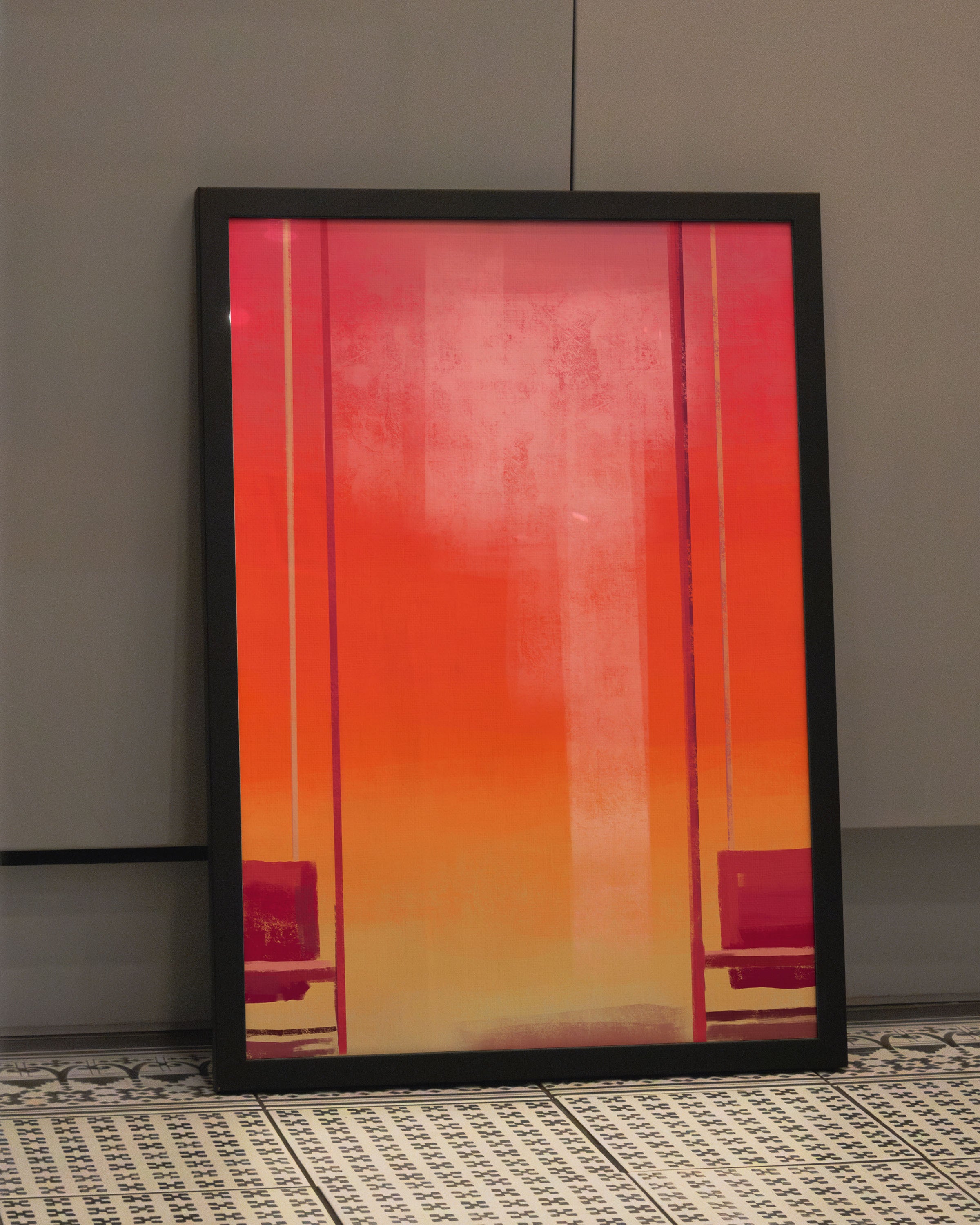 Waiting Poster – Print Material Wandbild, moderne Kunst & Fine Art Print von Spawnd, handgefertigt & Made in Germany