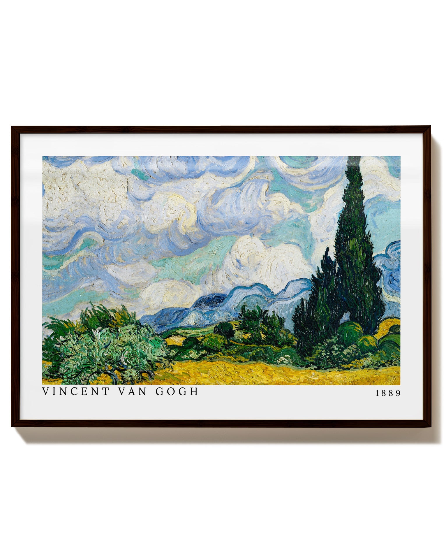 Wheat Field with Cypresses Poster – Print Material Wandbild, moderne Kunst & Fine Art Print von Spawnd, handgefertigt & Made in Germany