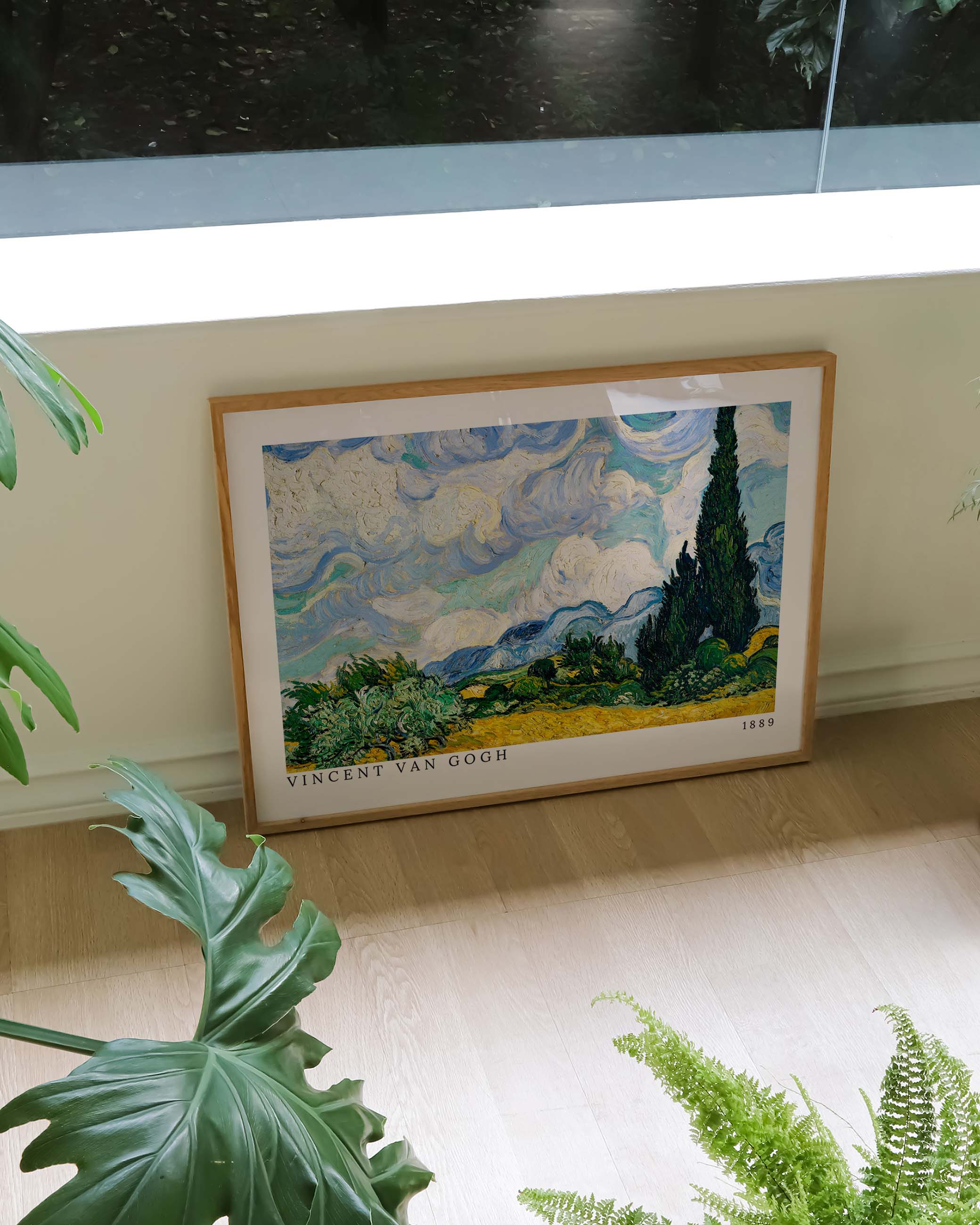 Wheat Field with Cypresses Poster – Print Material Wandbild, moderne Kunst & Fine Art Print von Spawnd, handgefertigt & Made in Germany