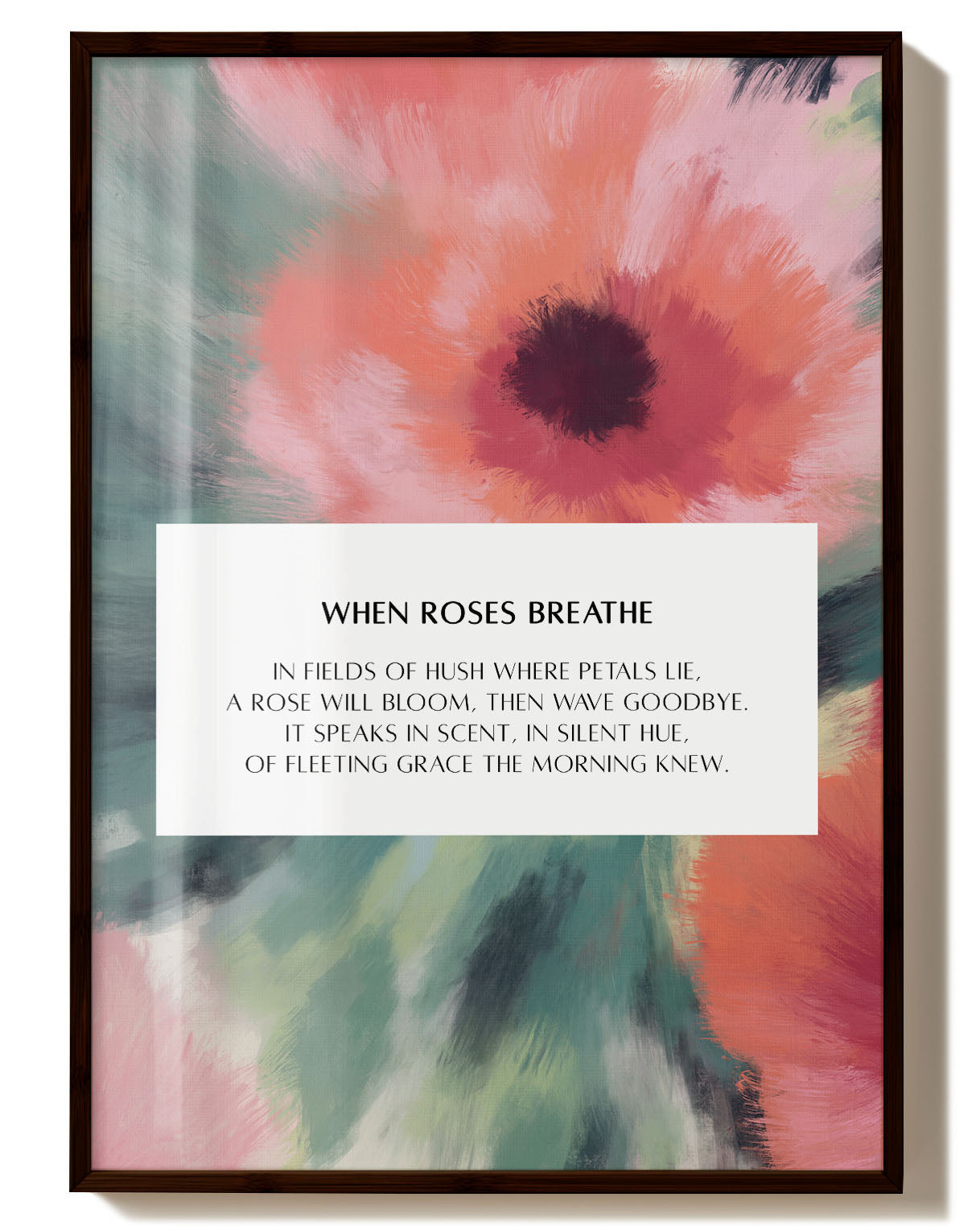 When Roses Breath Poster – Print Material Wandbild, moderne Kunst & Fine Art Print von Spawnd, handgefertigt & Made in Germany