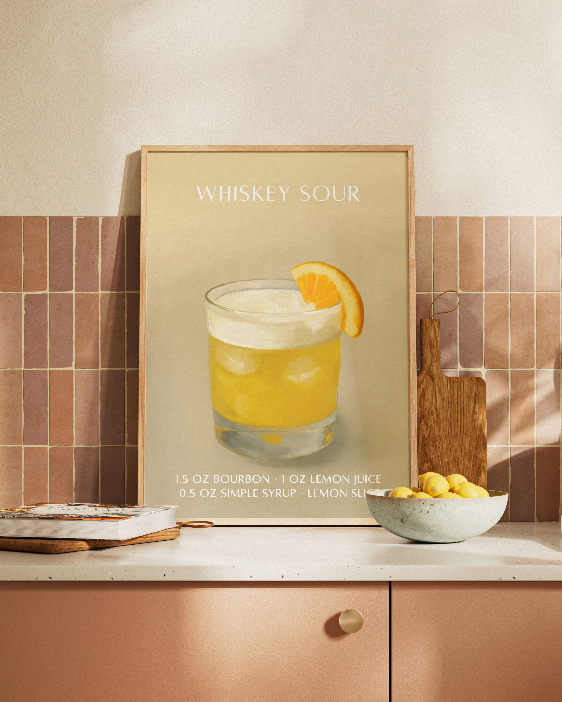 WHISKEY SOUR Poster – Print Material Wandbild, moderne Kunst & Fine Art Print von Spawnd, handgefertigt & Made in Germany