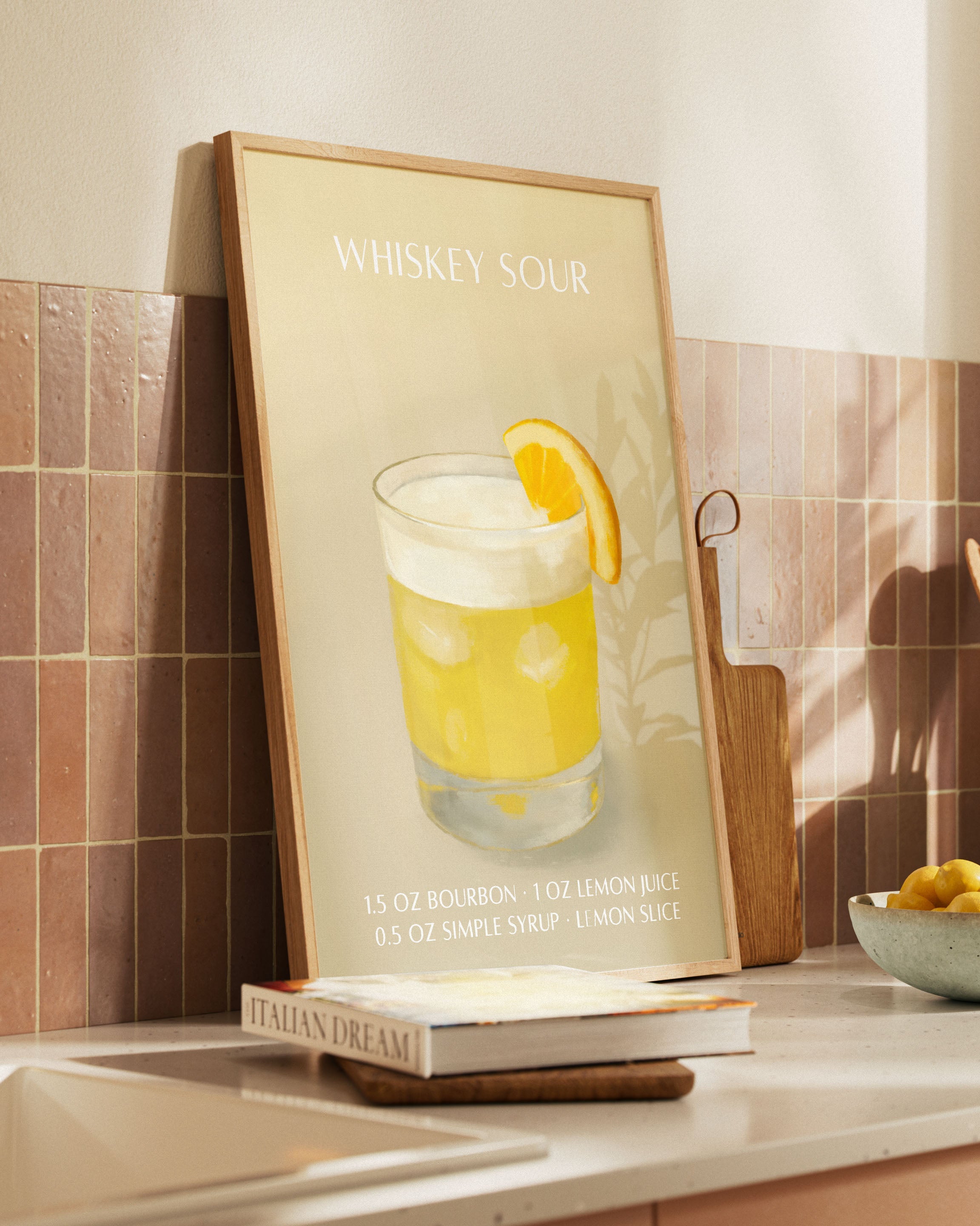 WHISKEY SOUR Poster – Print Material Wandbild, moderne Kunst & Fine Art Print von Spawnd, handgefertigt & Made in Germany