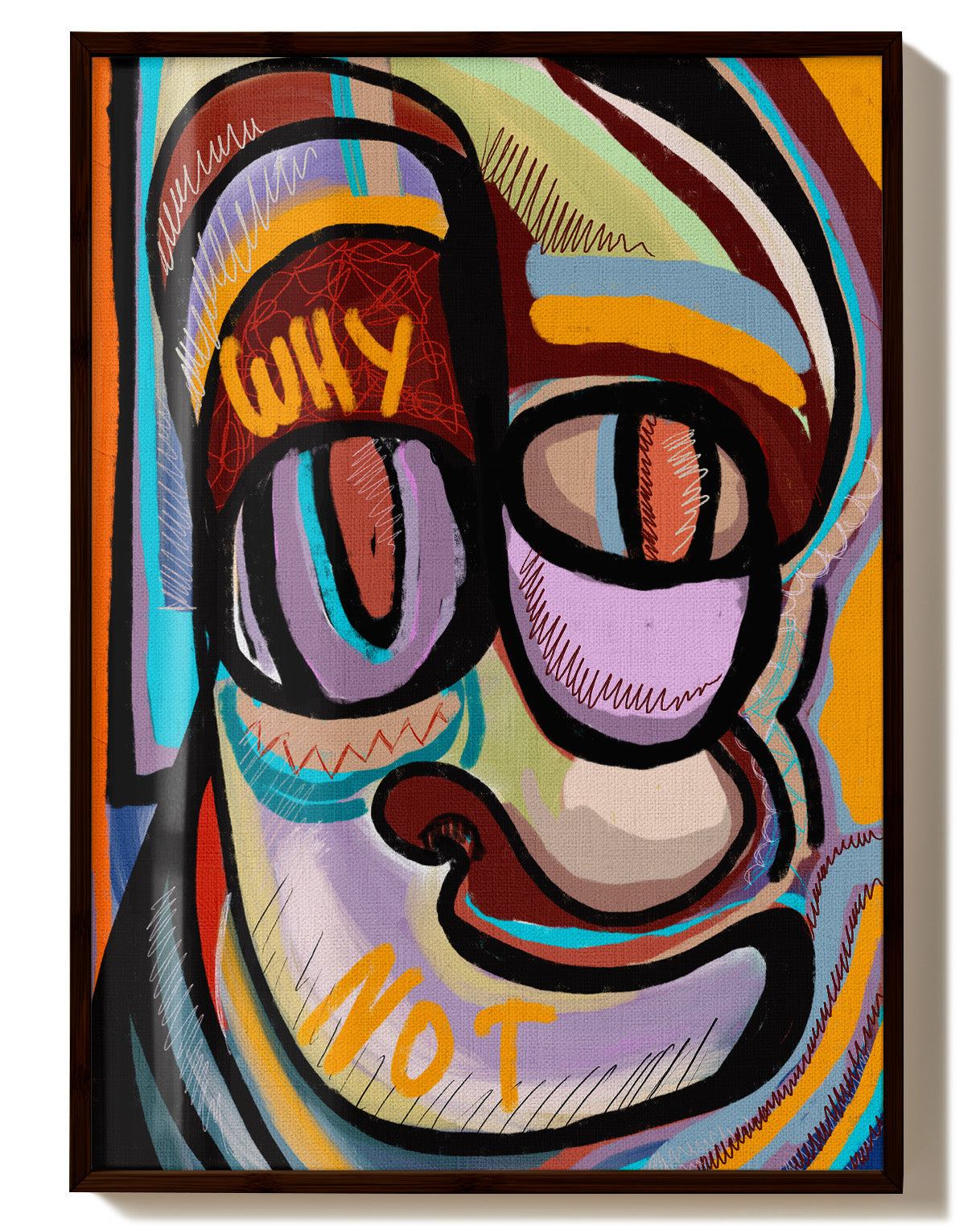 Why not? Poster – FineArt Wandbild, moderne Kunst & Fine Art Print von Spawnd, handgefertigt & Made in Germany