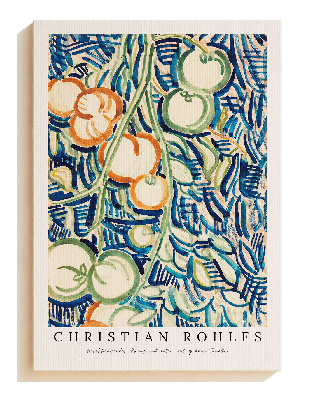 Hanging branch with red and green tomatoes - Canvas