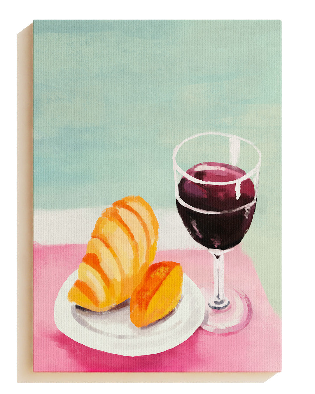 Croissant and Wine - Canvas