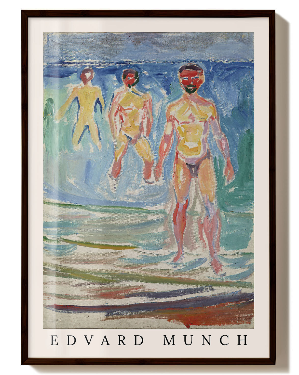 Bathing Men Poster – FineArt Wandbild, moderne Kunst & Fine Art Print von Spawnd, handgefertigt & Made in Germany