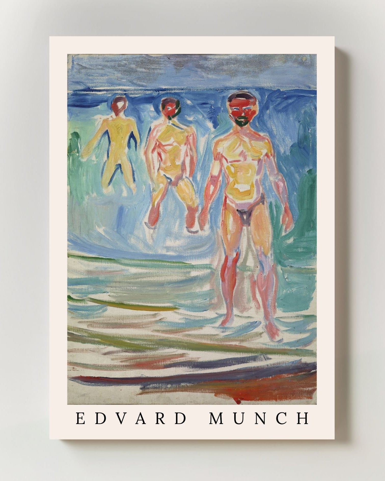 Bathing Men Poster – FineArt Wandbild, moderne Kunst & Fine Art Print von Spawnd, handgefertigt & Made in Germany