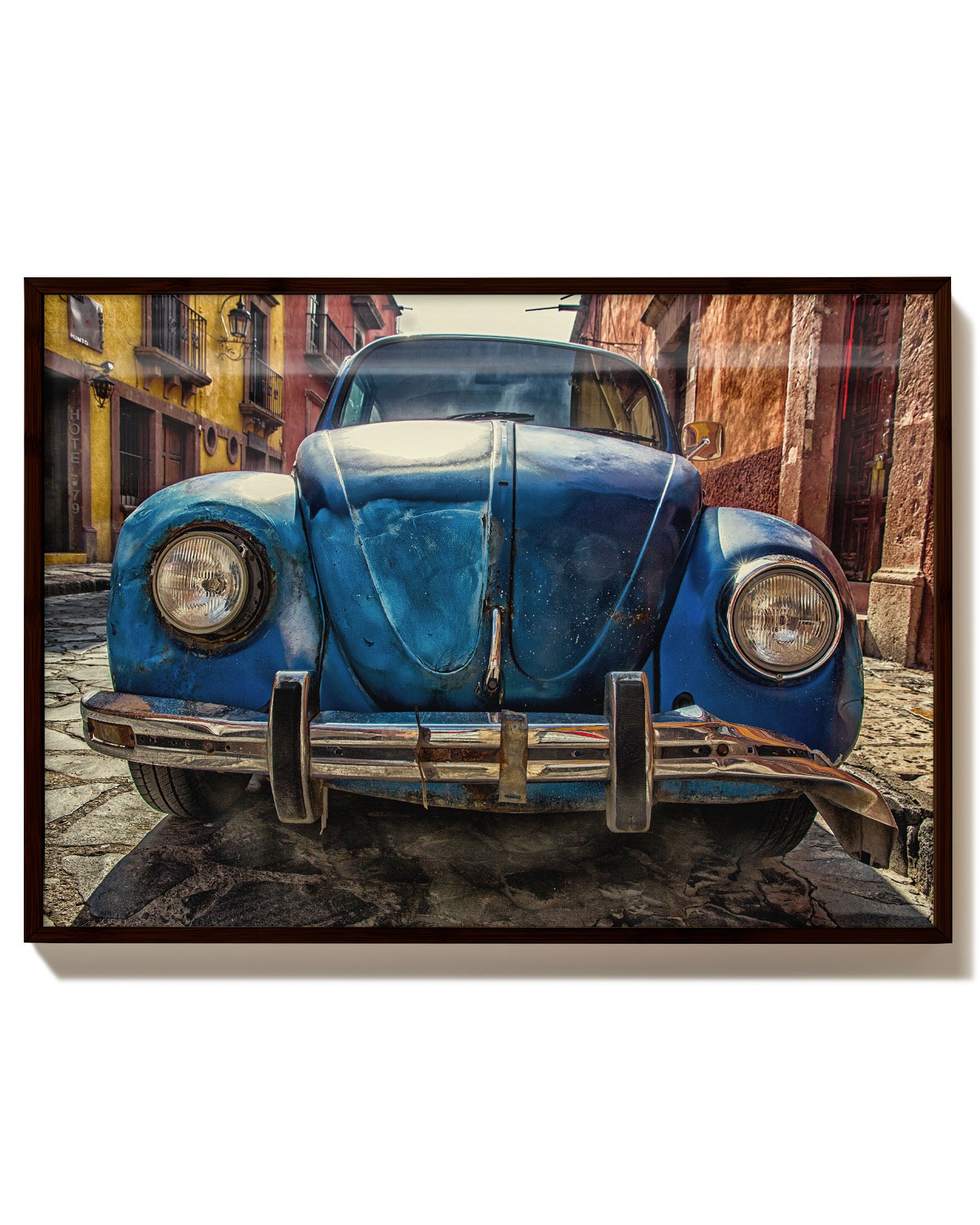 Beetle blau Poster – Print Material Wandbild, moderne Kunst & Fine Art Print von Spawnd, handgefertigt & Made in Germany