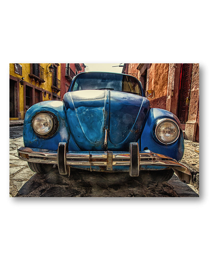 Beetle blau Poster – Print Material Wandbild, moderne Kunst & Fine Art Print von Spawnd, handgefertigt & Made in Germany