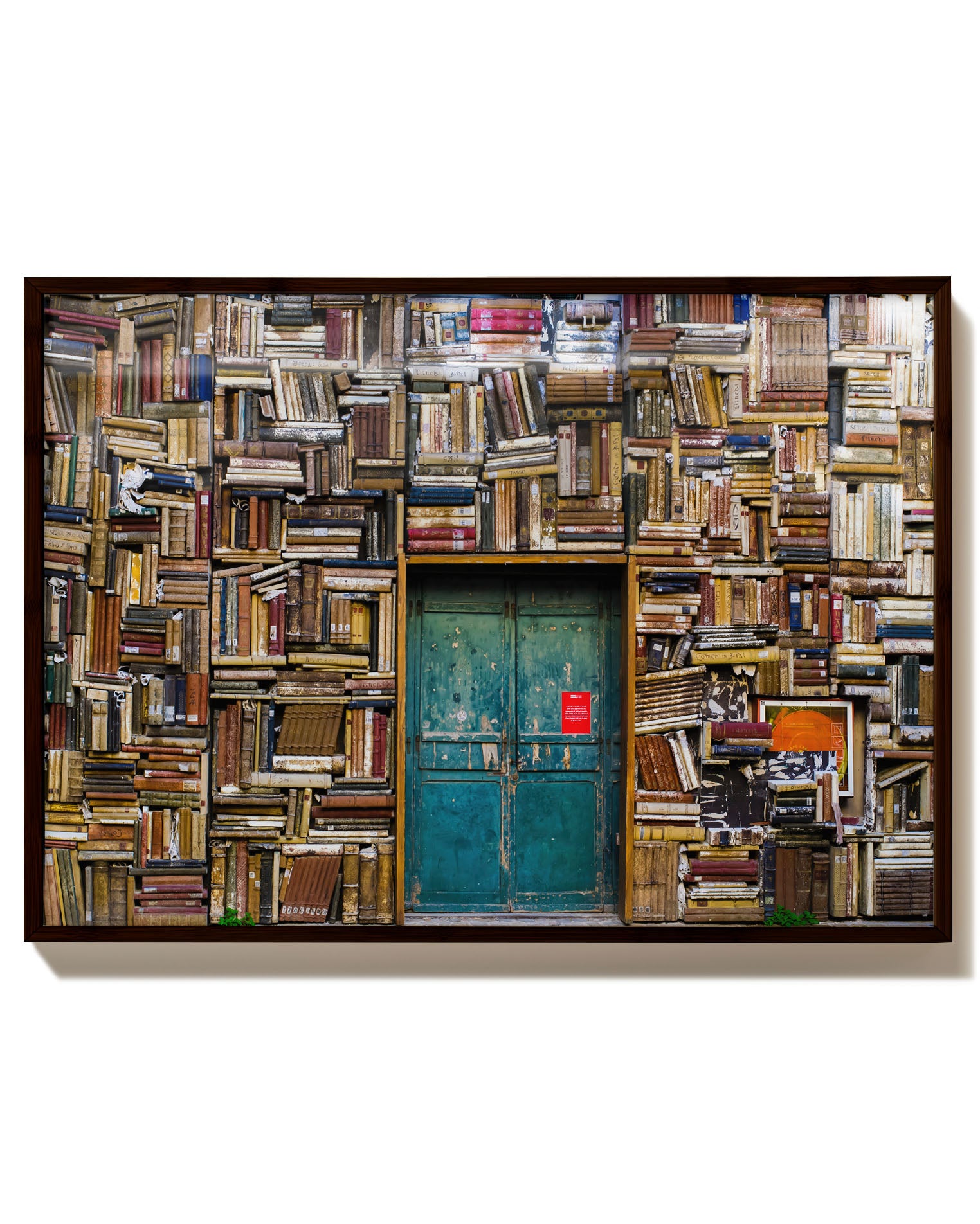 Books in Shelves Poster – Print Material Wandbild, moderne Kunst & Fine Art Print von Spawnd, handgefertigt & Made in Germany