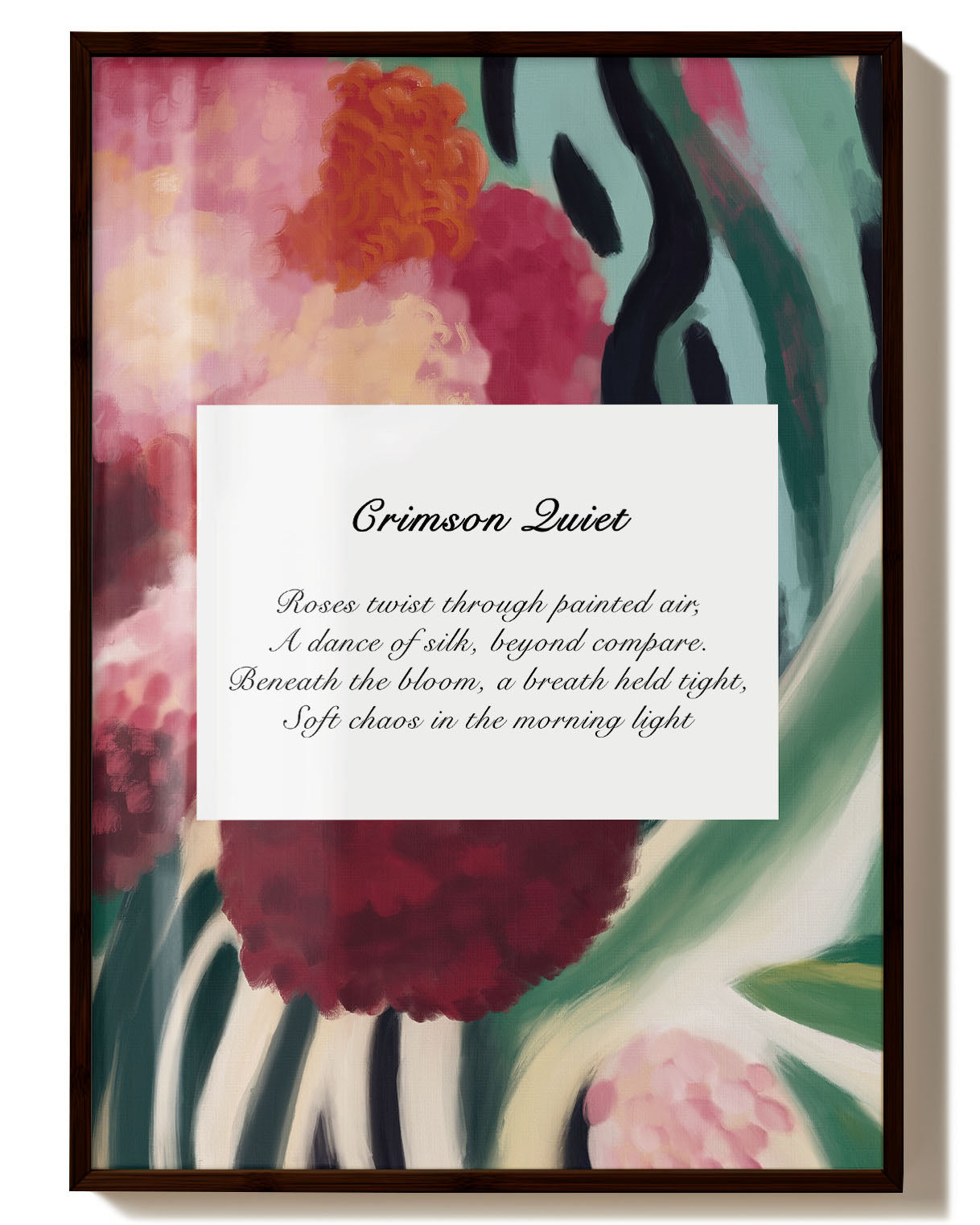 Crimson Quiet Poster – Print Material Wandbild, moderne Kunst & Fine Art Print von Spawnd, handgefertigt & Made in Germany