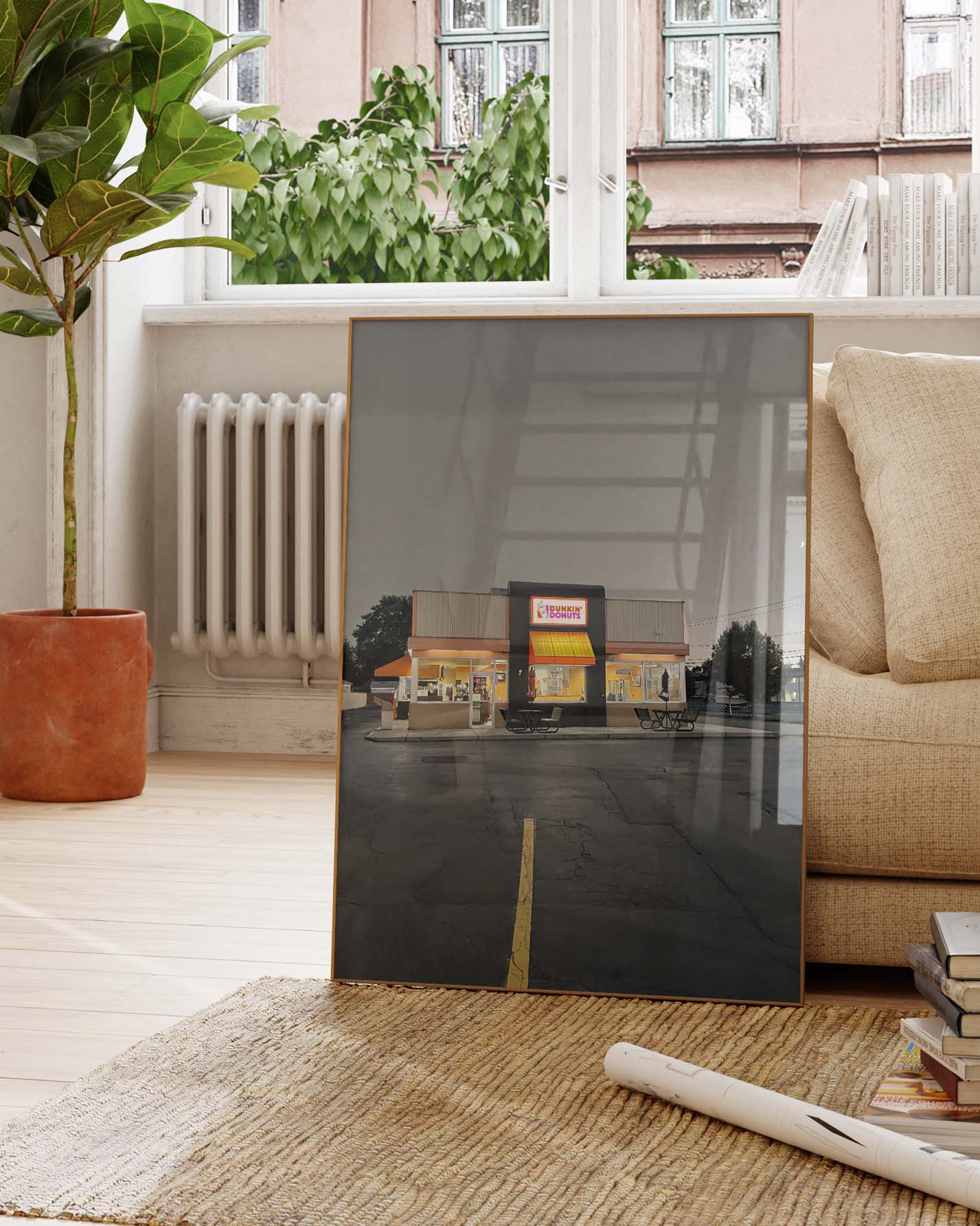 Dunkin Donuts Poster – FineArt Wandbild, moderne Kunst & Fine Art Print von Spawnd, handgefertigt & Made in Germany