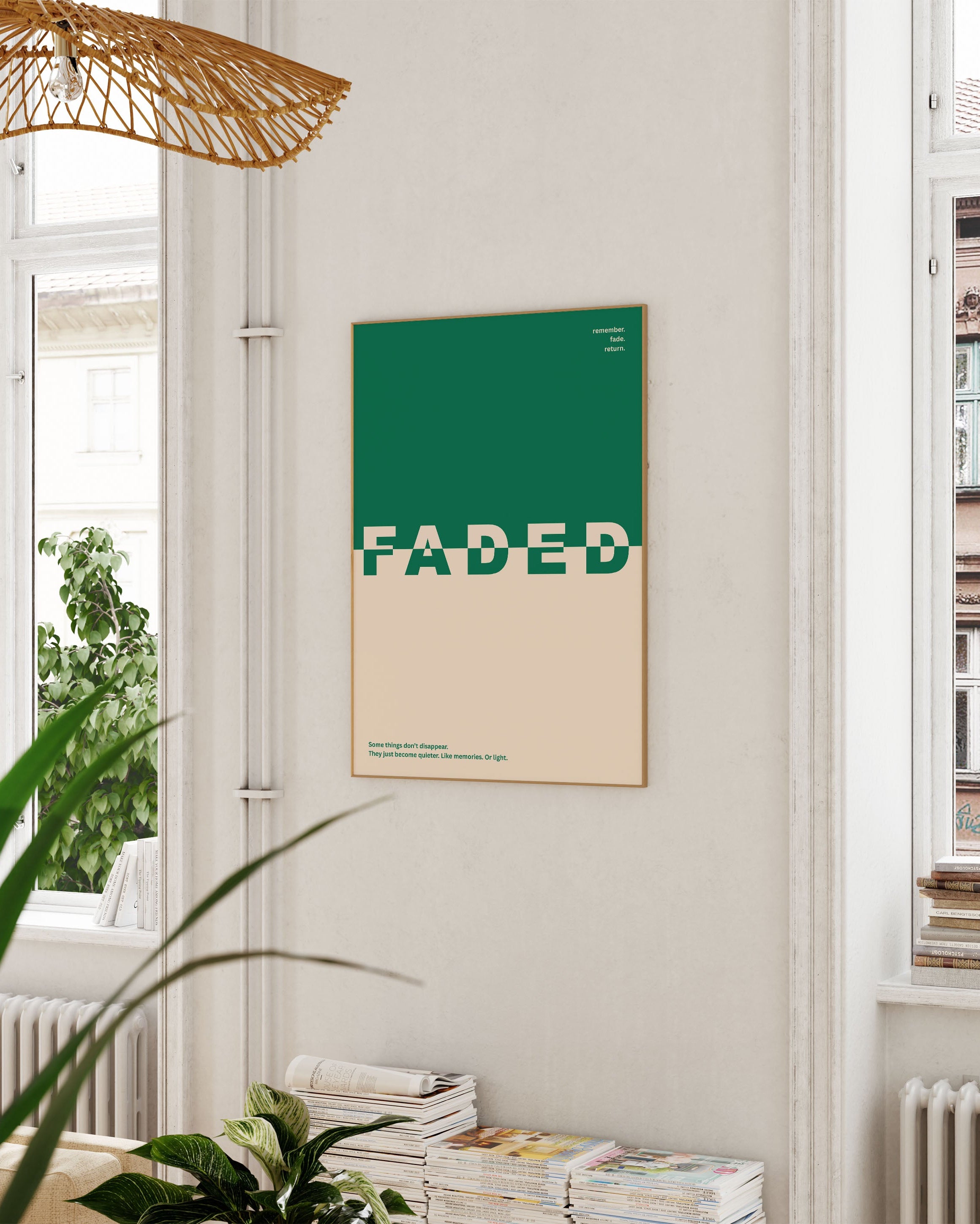 Faded Poster – Print Material Wandbild, moderne Kunst & Fine Art Print von Spawnd, handgefertigt & Made in Germany