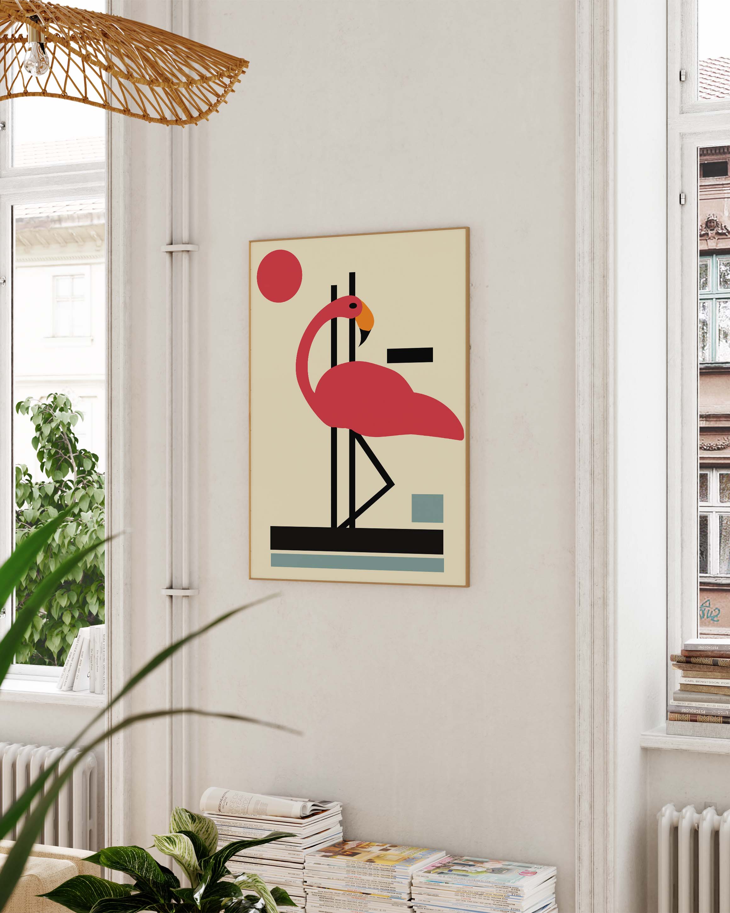 Flamingo Poster – Print Material Wandbild, moderne Kunst & Fine Art Print von Spawnd, handgefertigt & Made in Germany