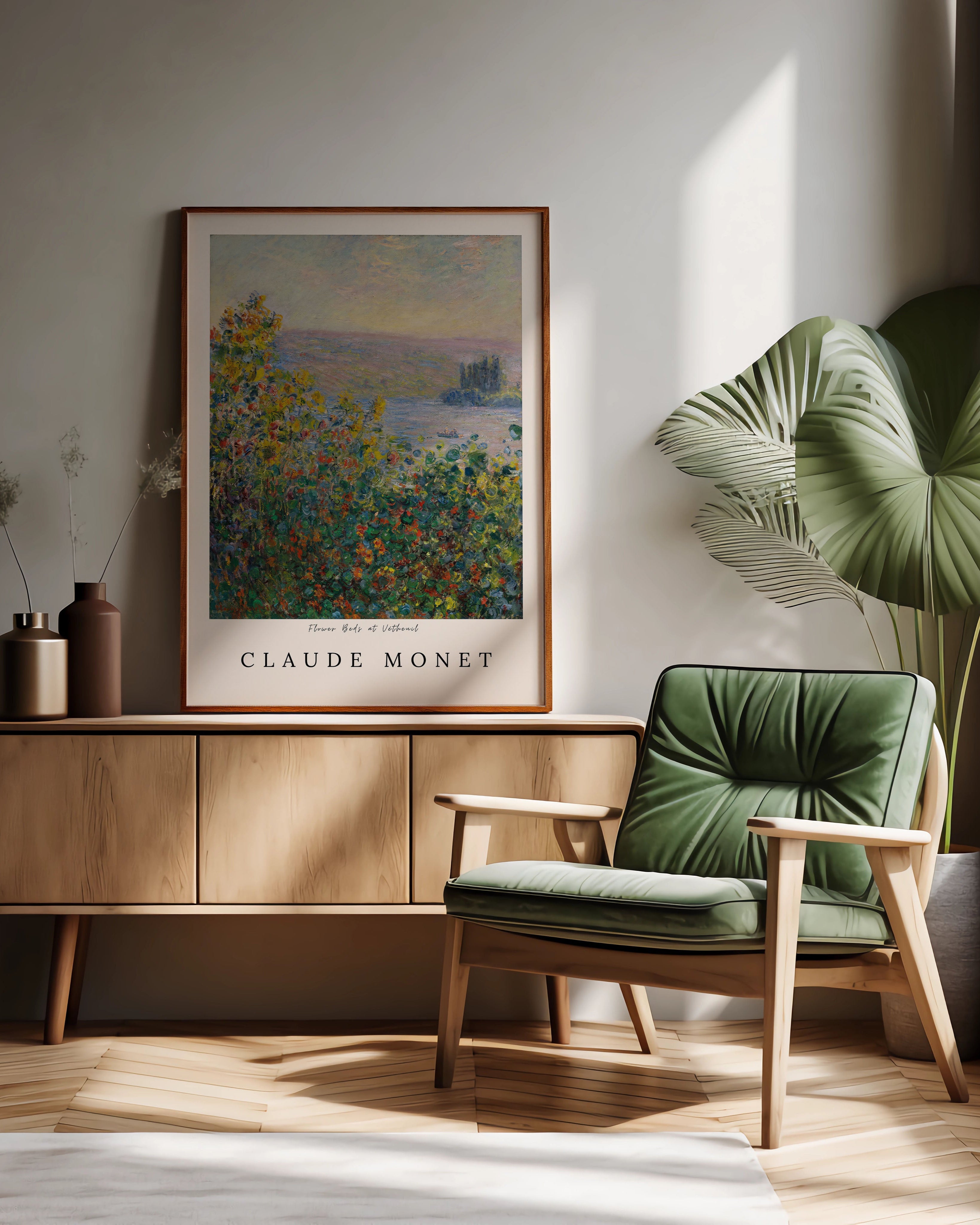 Flower Beds at Vétheuil Poster – FineArt Wandbild, moderne Kunst & Fine Art Print von Spawnd, handgefertigt & Made in Germany