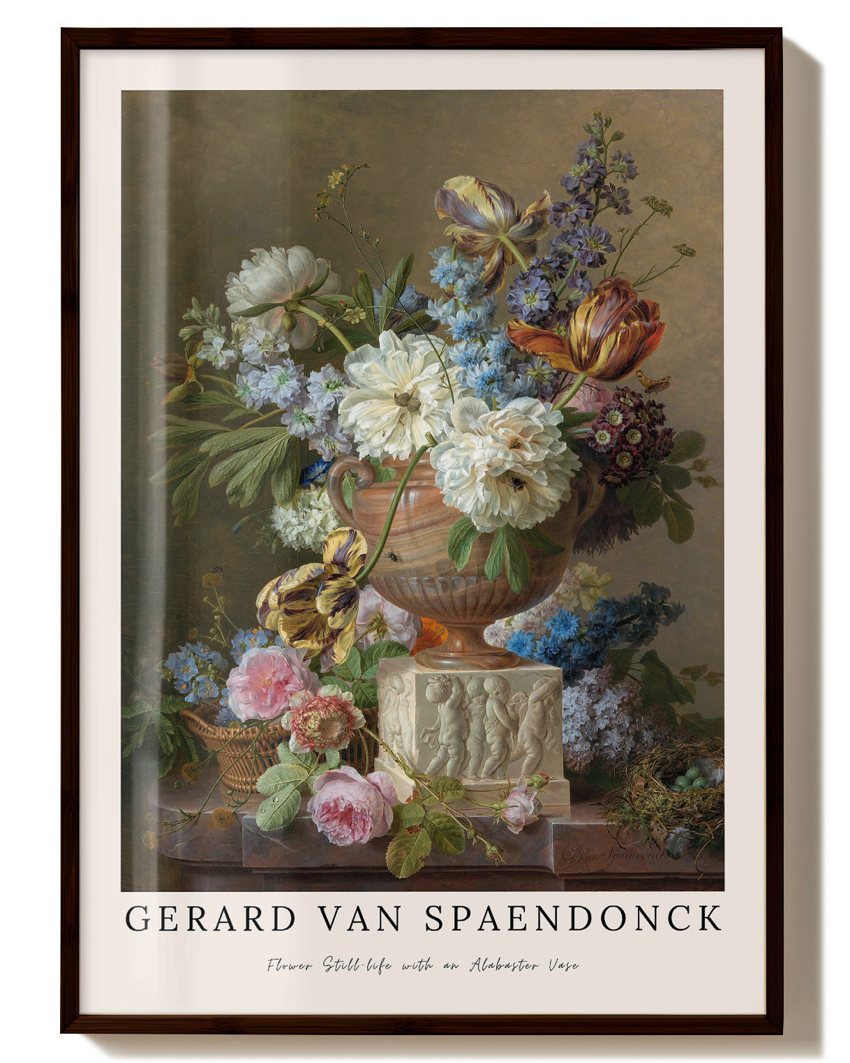 Flower Still-life with an Alabaster Vase Poster – FineArt Wandbild, moderne Kunst & Fine Art Print von Spawnd, handgefertigt & Made in Germany
