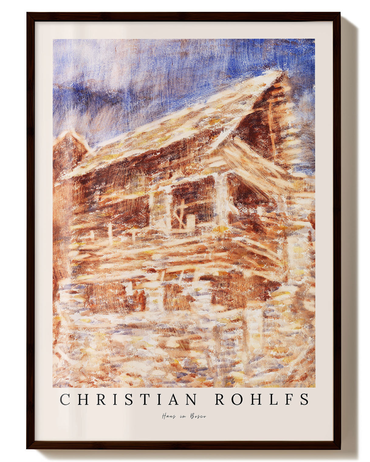 Haus in Bosco Poster – FineArt Wandbild, moderne Kunst & Fine Art Print von Spawnd, handgefertigt & Made in Germany