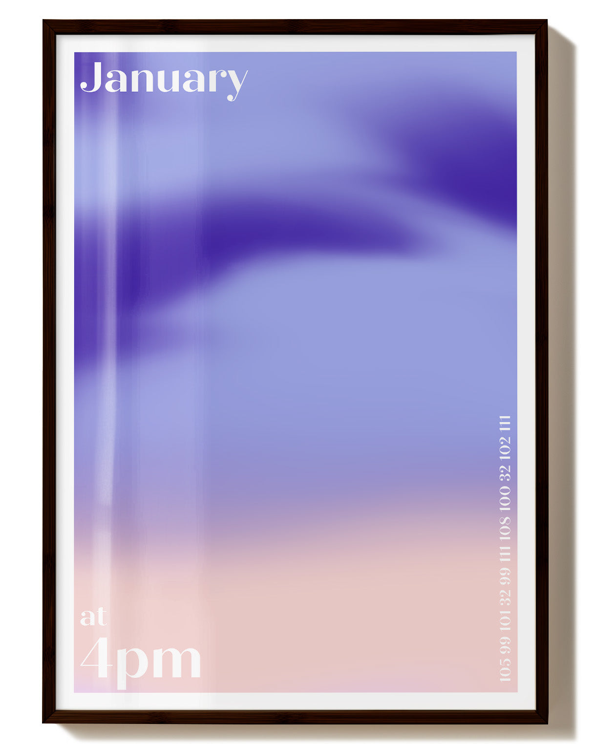 January at 4pm Poster – Print Material Wandbild, moderne Kunst & Fine Art Print von Spawnd, handgefertigt & Made in Germany