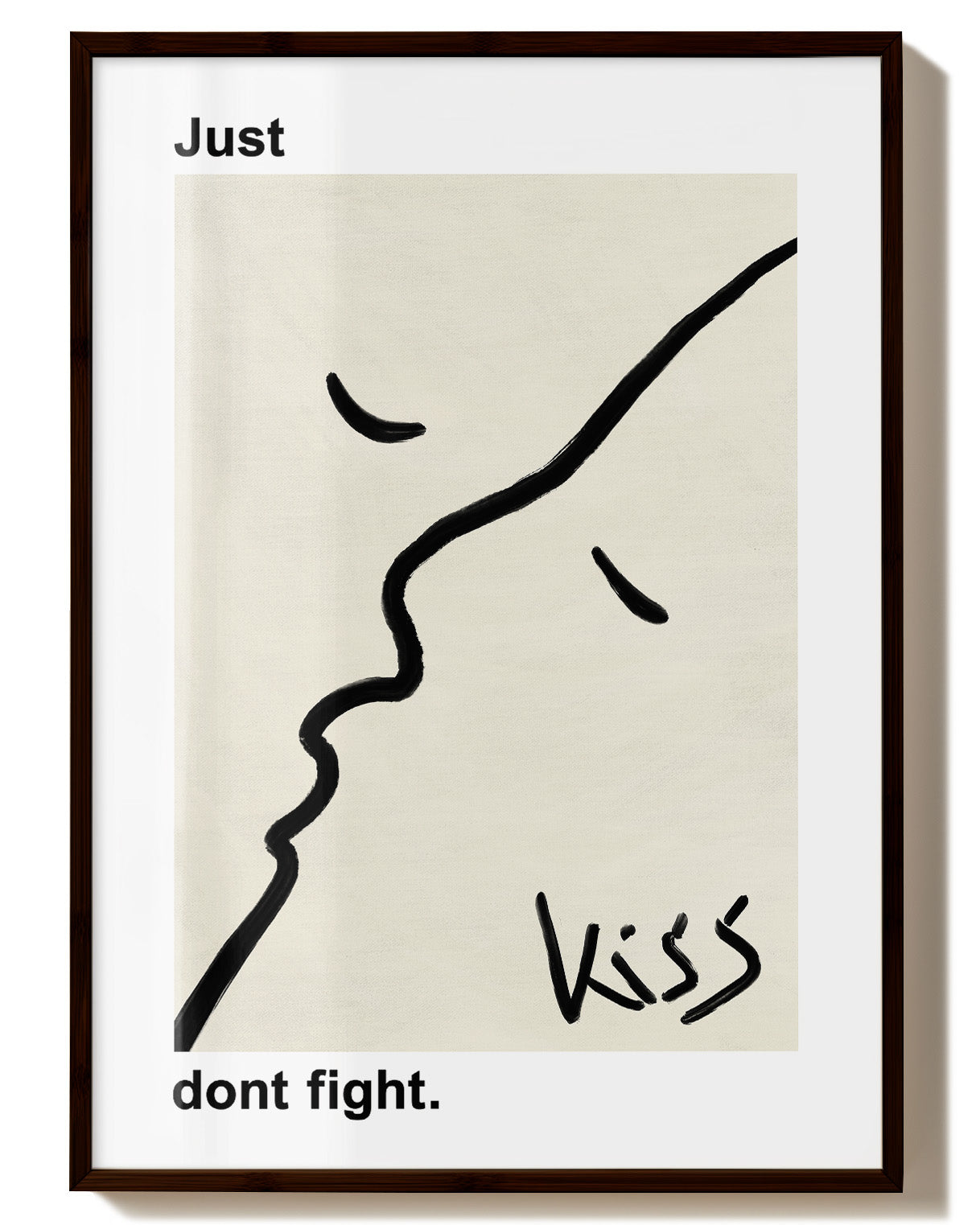 Just Kiss Poster – FineArt Wandbild, moderne Kunst & Fine Art Print von Spawnd, handgefertigt & Made in Germany