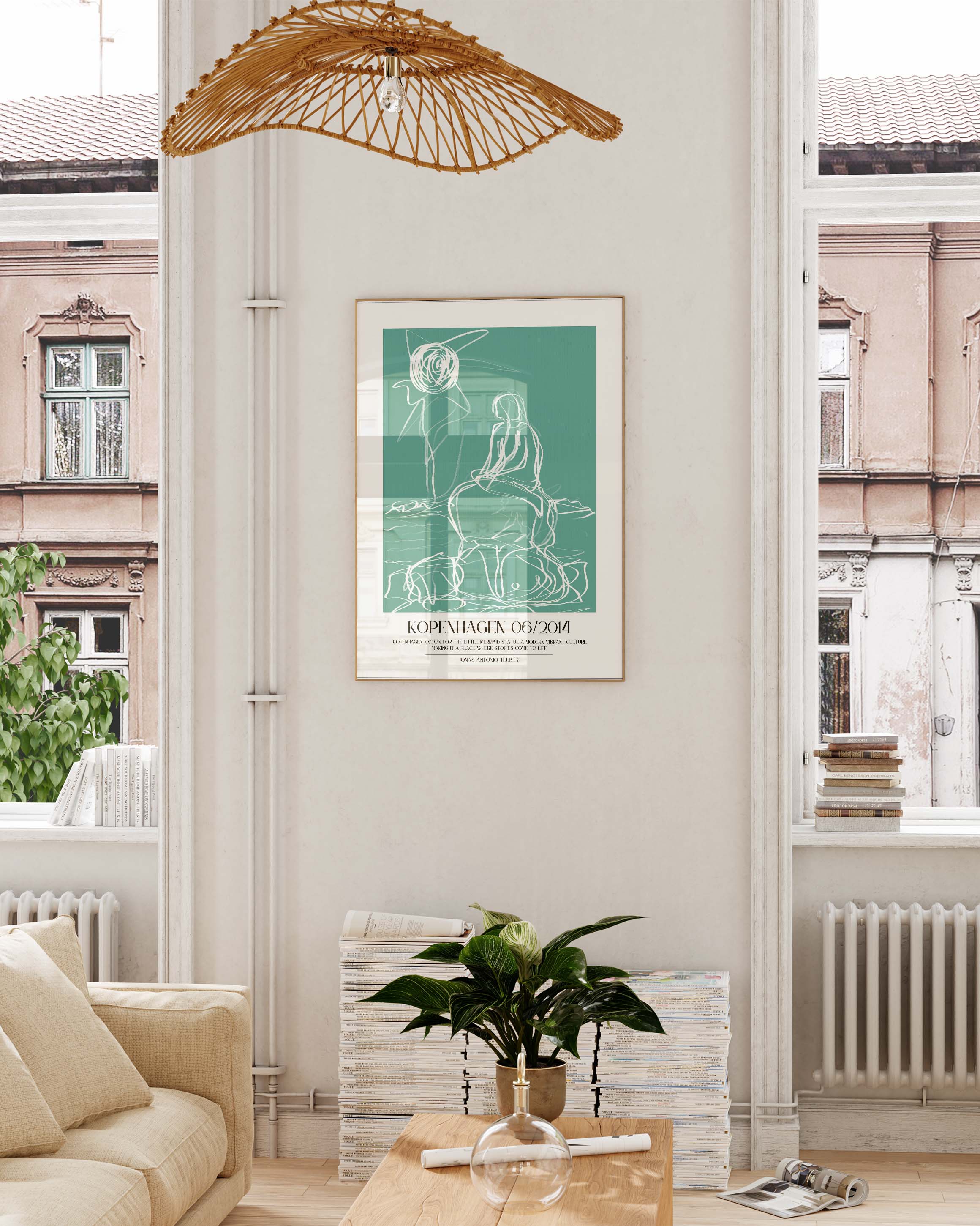 Kopenhagen Poster – Print Material Wandbild, moderne Kunst & Fine Art Print von Spawnd, handgefertigt & Made in Germany