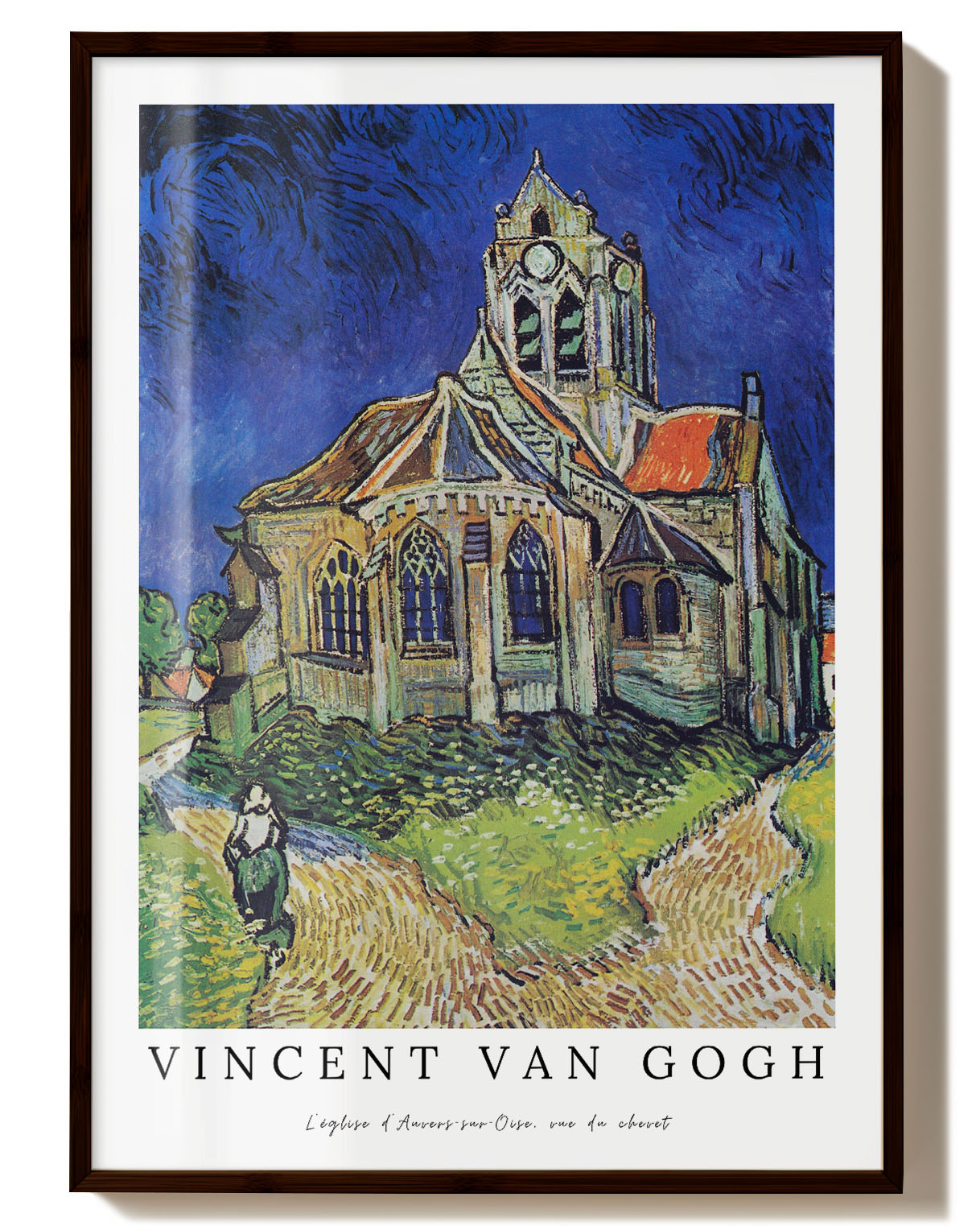 L’église d’Auvers-sur-Oise, vue du chevet Poster – Print Material Wandbild, moderne Kunst & Fine Art Print von Spawnd, handgefertigt & Made in Germany