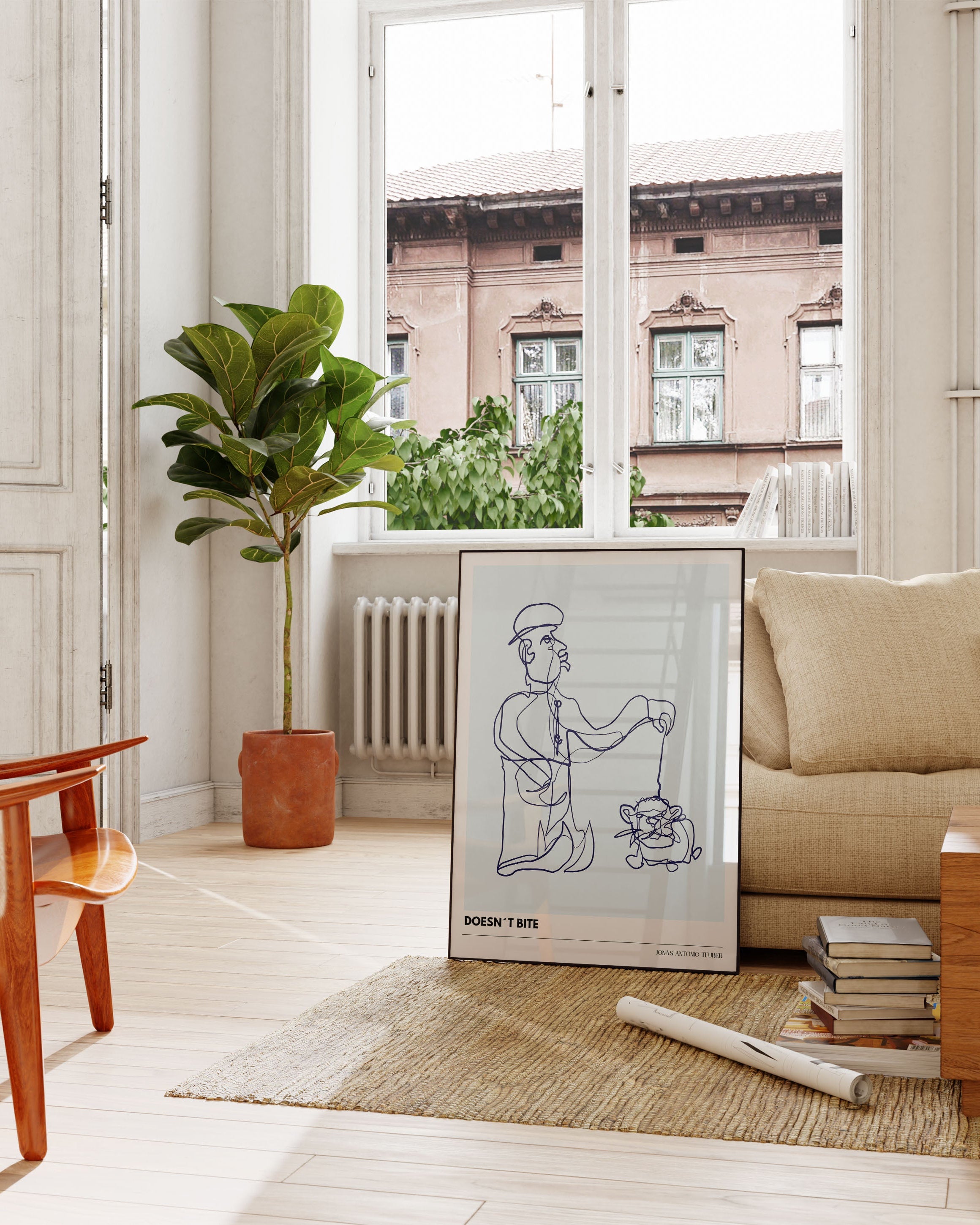 LB - Doesn't bite Poster – Print Material Wandbild, moderne Kunst & Fine Art Print von Spawnd, handgefertigt & Made in Germany