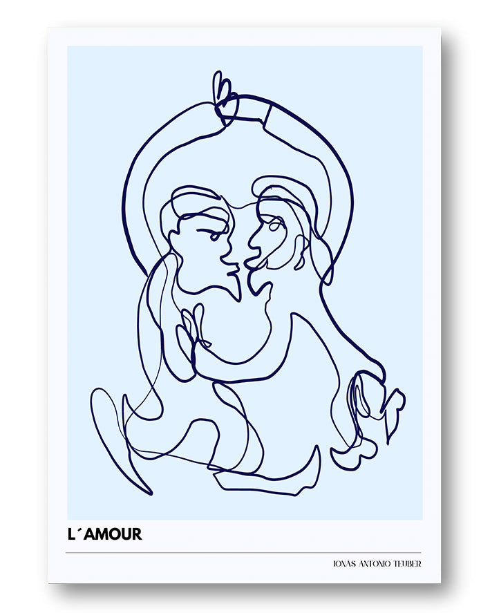 LB - L' Amour Poster – Print Material Wandbild, moderne Kunst & Fine Art Print von Spawnd, handgefertigt & Made in Germany