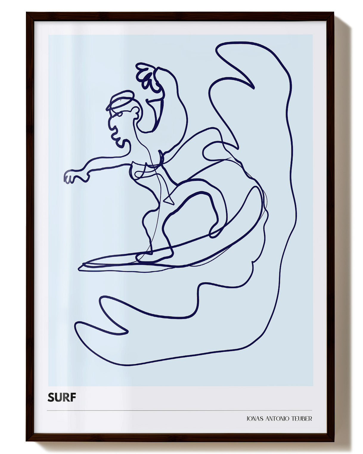 LB - Surf Poster – Print Material Wandbild, moderne Kunst & Fine Art Print von Spawnd, handgefertigt & Made in Germany