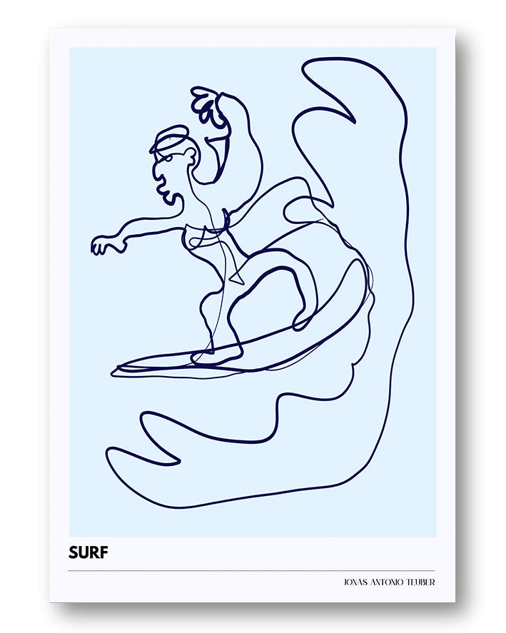 LB - Surf Poster – Print Material Wandbild, moderne Kunst & Fine Art Print von Spawnd, handgefertigt & Made in Germany