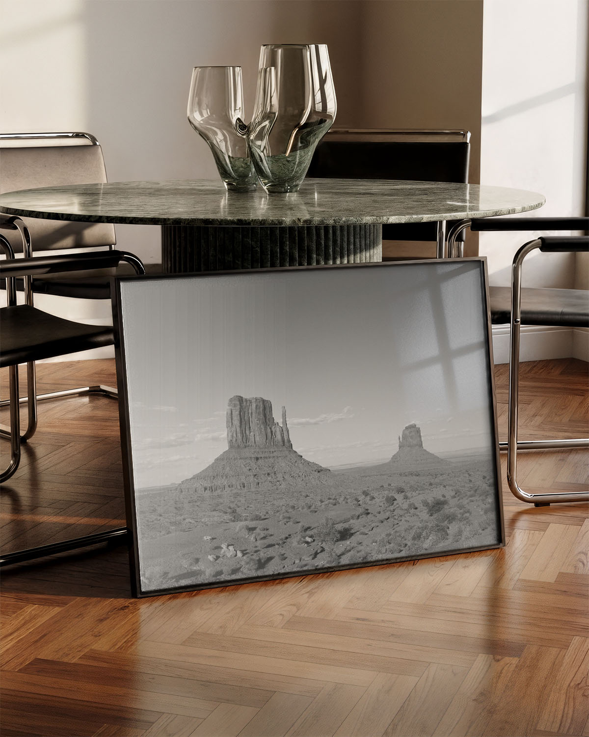 Monument Valley Poster – Print Material Wandbild, moderne Kunst & Fine Art Print von Spawnd, handgefertigt & Made in Germany