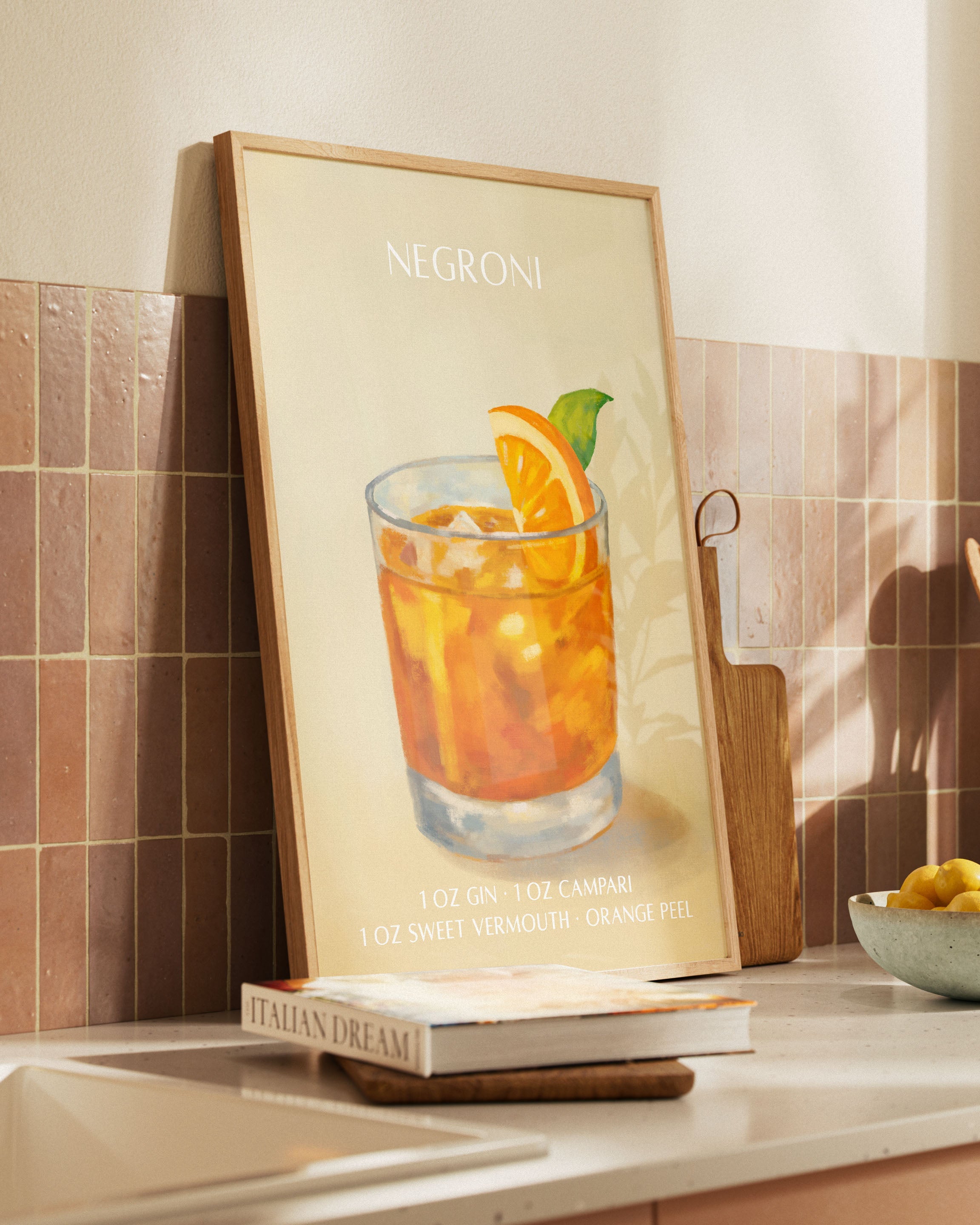 NEGRONI Poster – Print Material Wandbild, moderne Kunst & Fine Art Print von Spawnd, handgefertigt & Made in Germany