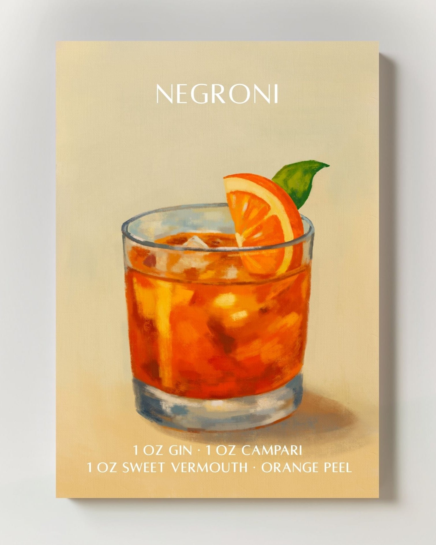 NEGRONI Poster – Print Material Wandbild, moderne Kunst & Fine Art Print von Spawnd, handgefertigt & Made in Germany