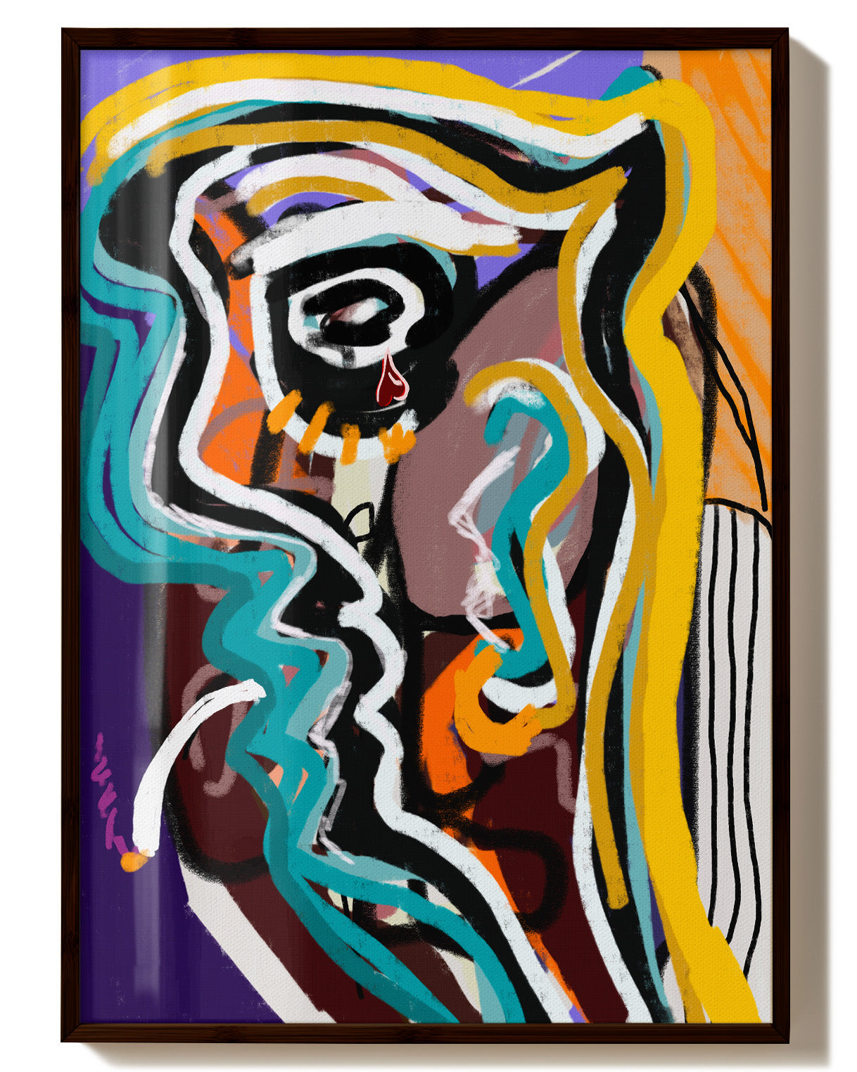 Neon Tears Poster – Print Material Wandbild, moderne Kunst & Fine Art Print von Spawnd, handgefertigt & Made in Germany