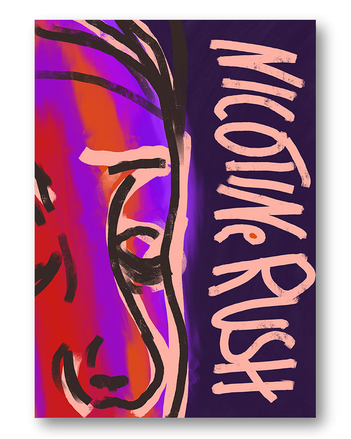 Nicotine Rush Poster – Print Material Wandbild, moderne Kunst & Fine Art Print von Spawnd, handgefertigt & Made in Germany