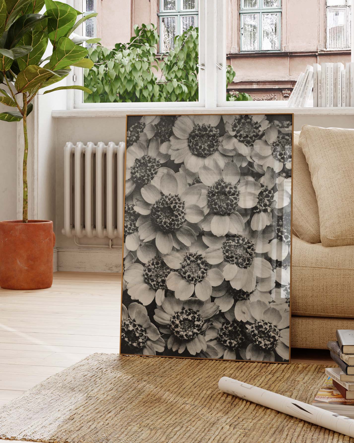 Old Flowers Poster – Print Material Wandbild, moderne Kunst & Fine Art Print von Spawnd, handgefertigt & Made in Germany