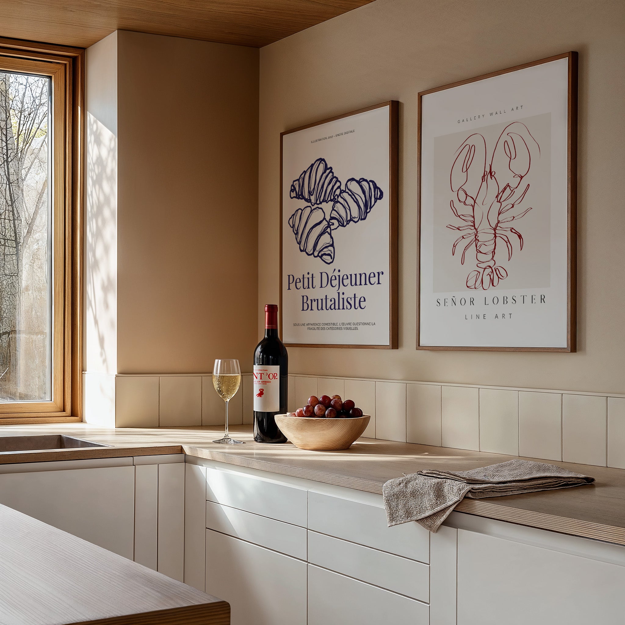 Petit Dejeuner brutaliste Poster – Print Material Wandbild, moderne Kunst & Fine Art Print von Spawnd, handgefertigt & Made in Germany