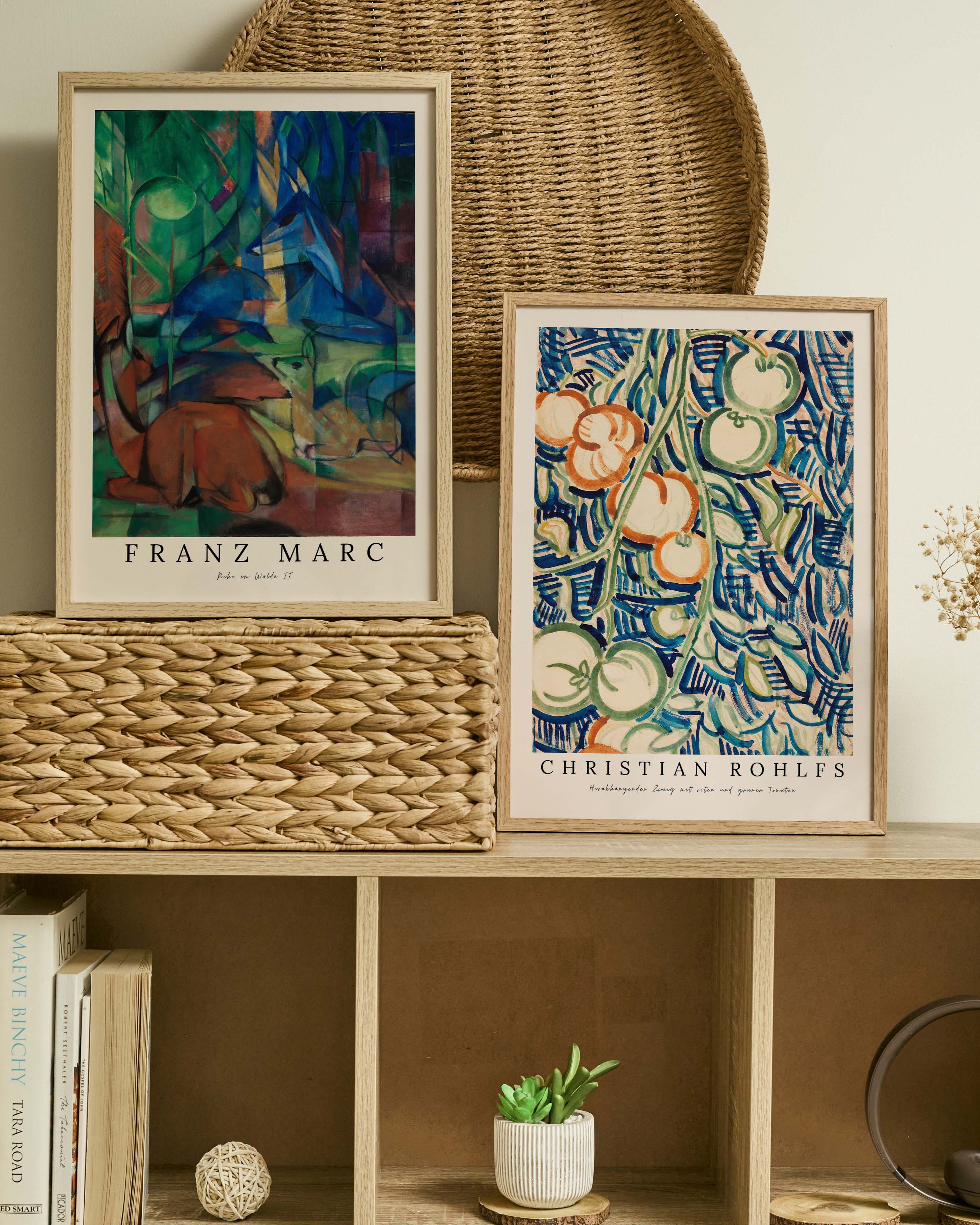 Rehe im Walde II Poster – FineArt Wandbild, moderne Kunst & Fine Art Print von Spawnd, handgefertigt & Made in Germany