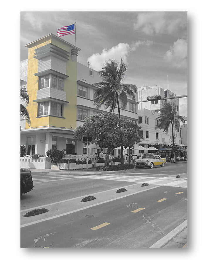 Scraped color Miami Poster – FineArt Wandbild, moderne Kunst & Fine Art Print von Spawnd, handgefertigt & Made in Germany