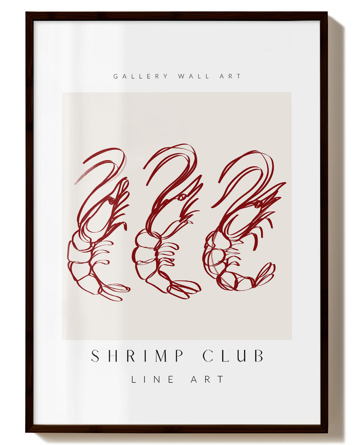 Shrimp Club Poster – Print Material Wandbild, moderne Kunst & Fine Art Print von Spawnd, handgefertigt & Made in Germany
