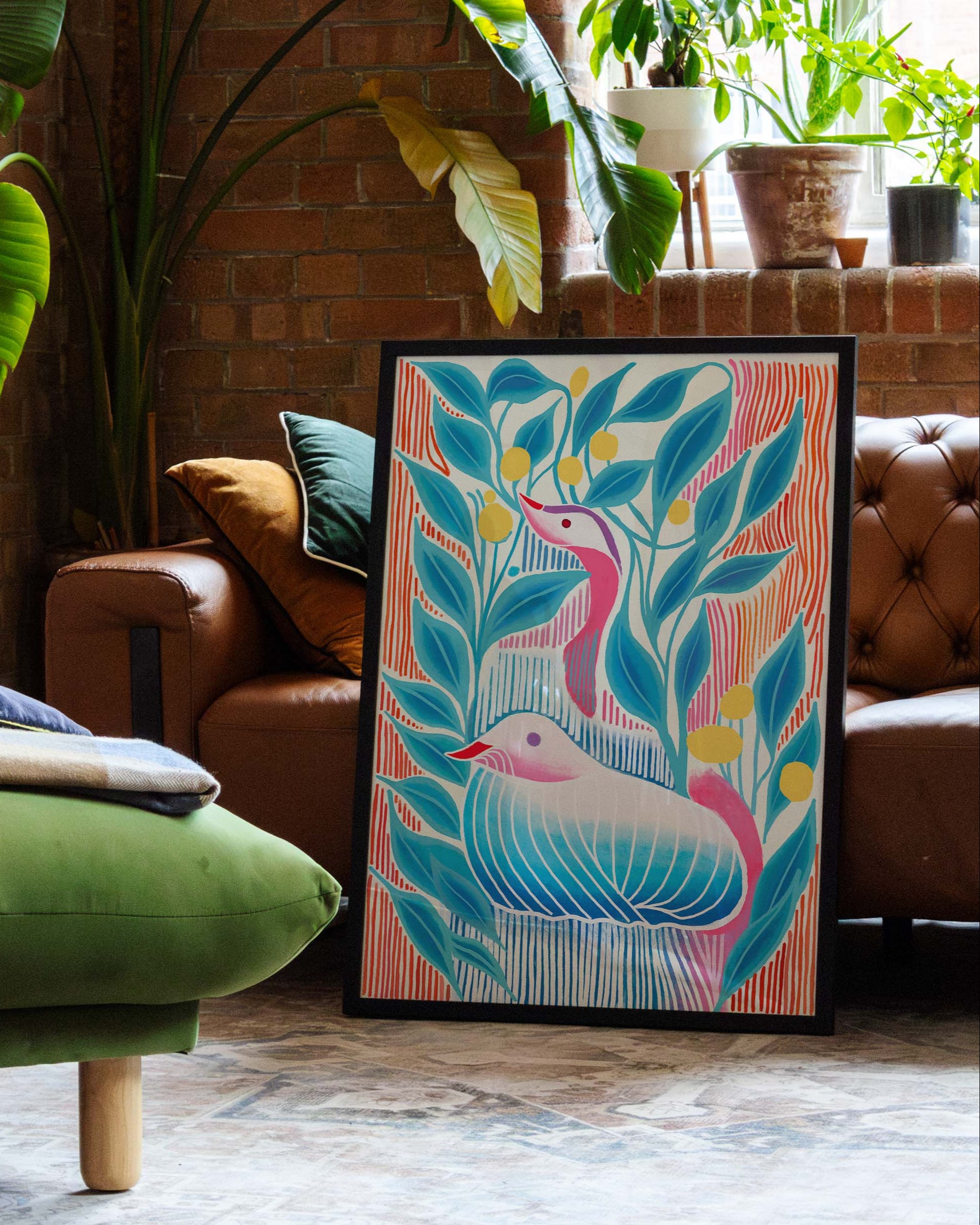 Songs between Leaves Poster – Print Material Wandbild, moderne Kunst & Fine Art Print von Spawnd, handgefertigt & Made in Germany