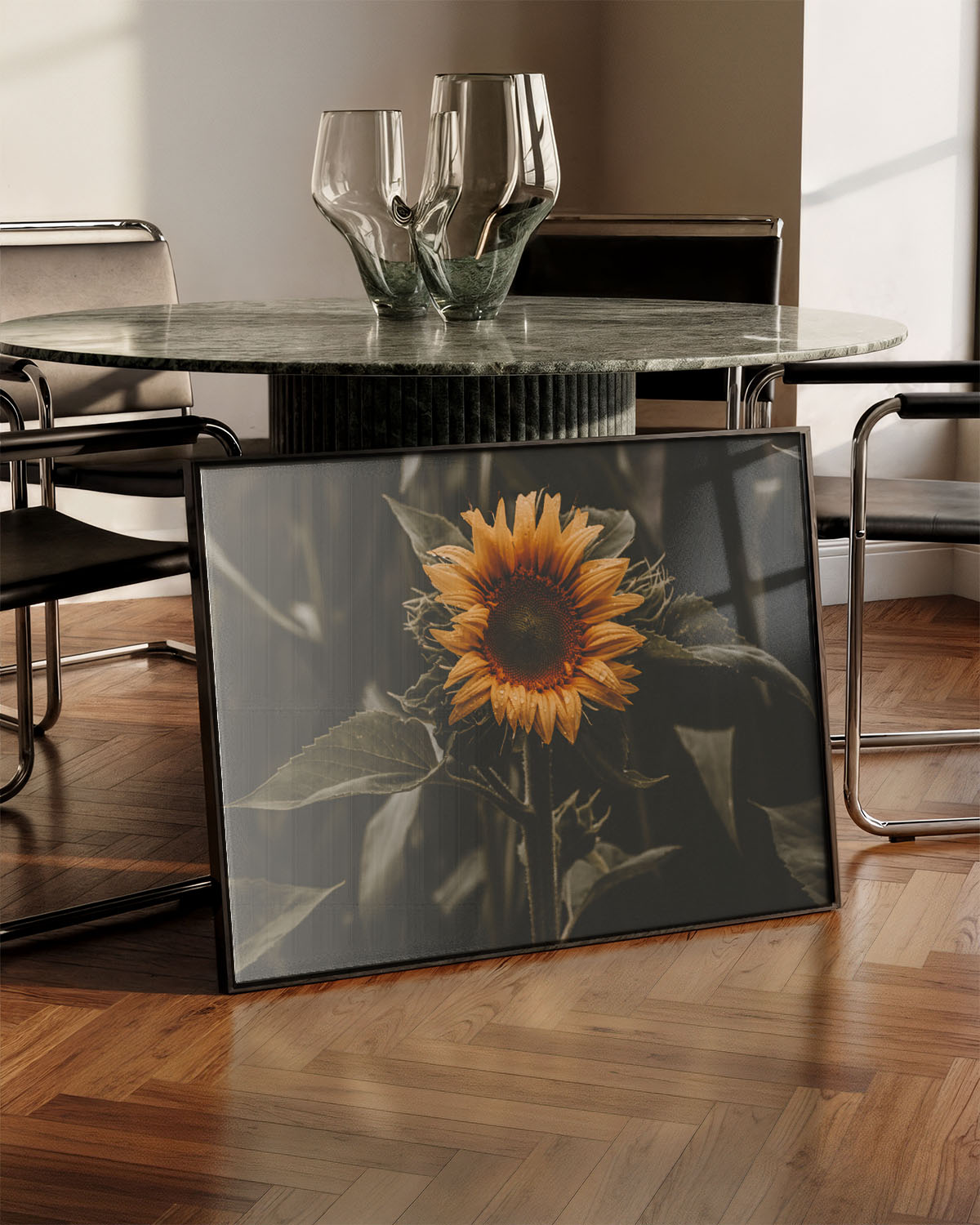 Sunflower Poster – Print Material Wandbild, moderne Kunst & Fine Art Print von Spawnd, handgefertigt & Made in Germany
