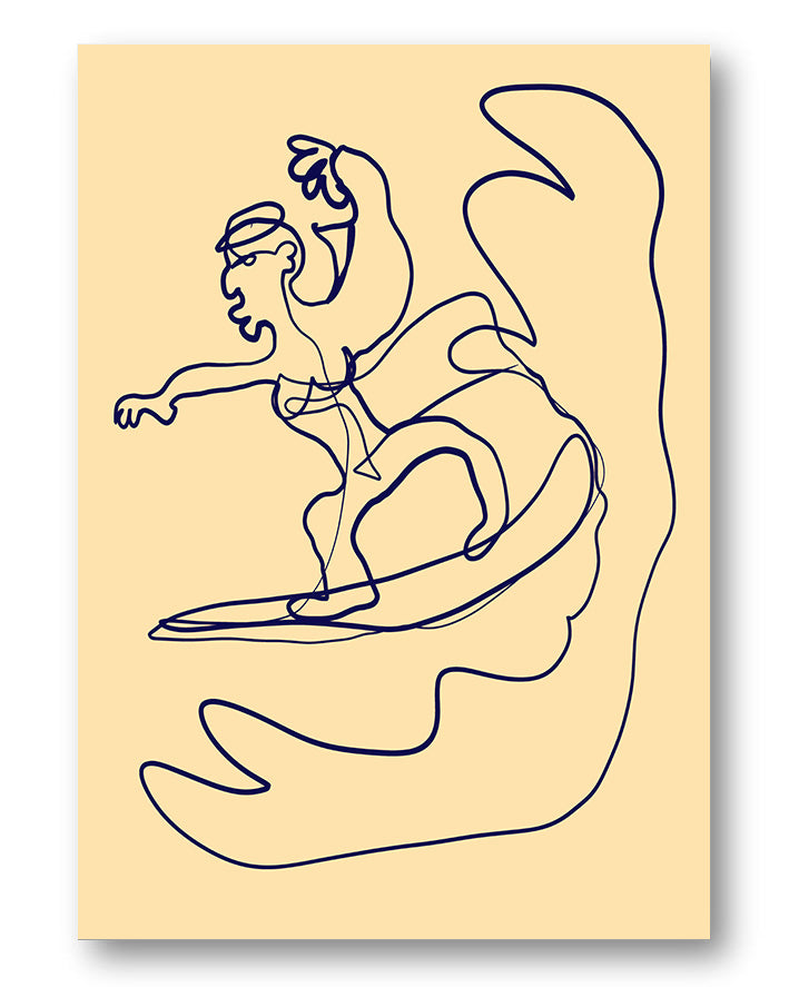 Surf Poster – Print Material Wandbild, moderne Kunst & Fine Art Print von Spawnd, handgefertigt & Made in Germany