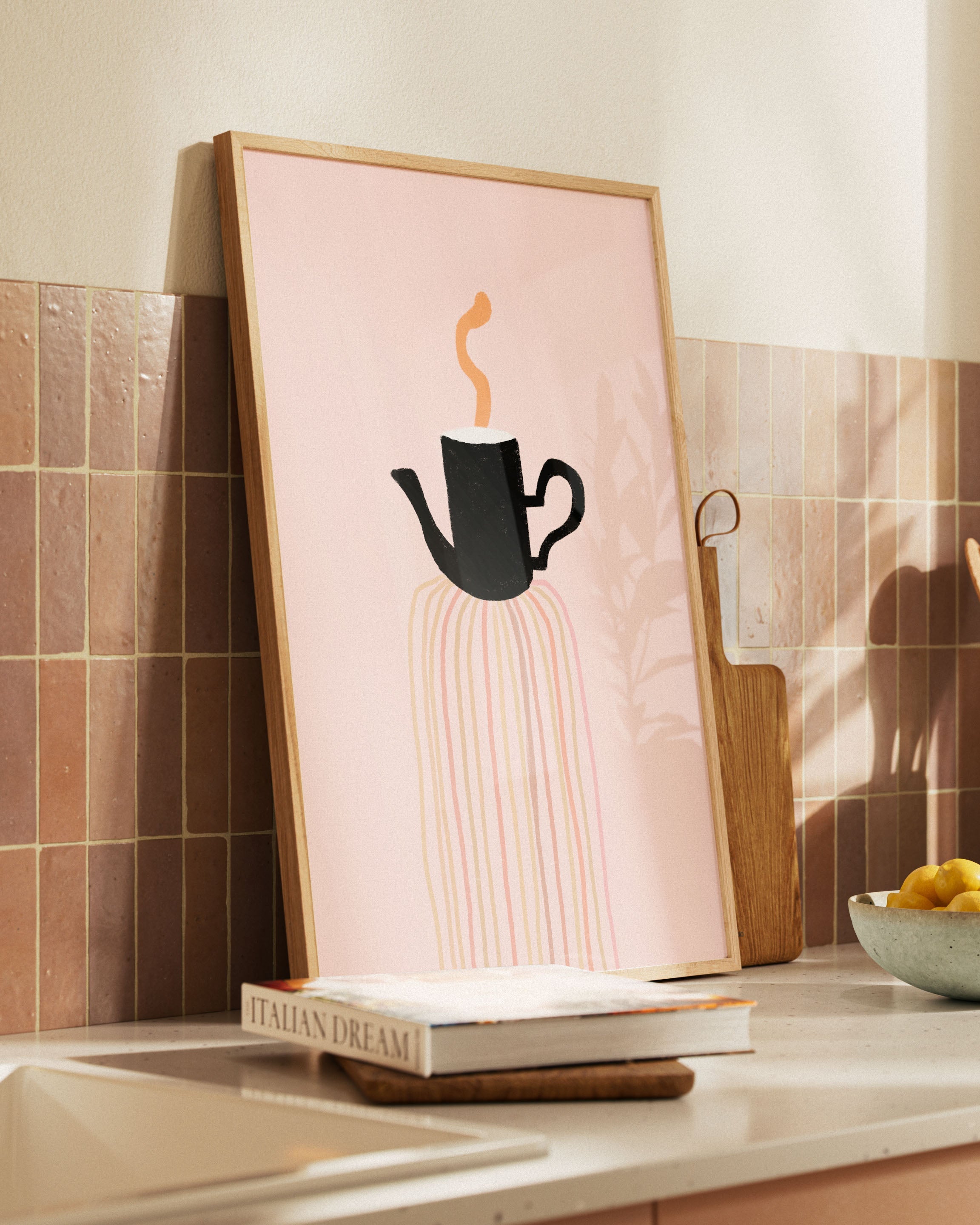 Tea Time Poster – Print Material Wandbild, moderne Kunst & Fine Art Print von Spawnd, handgefertigt & Made in Germany